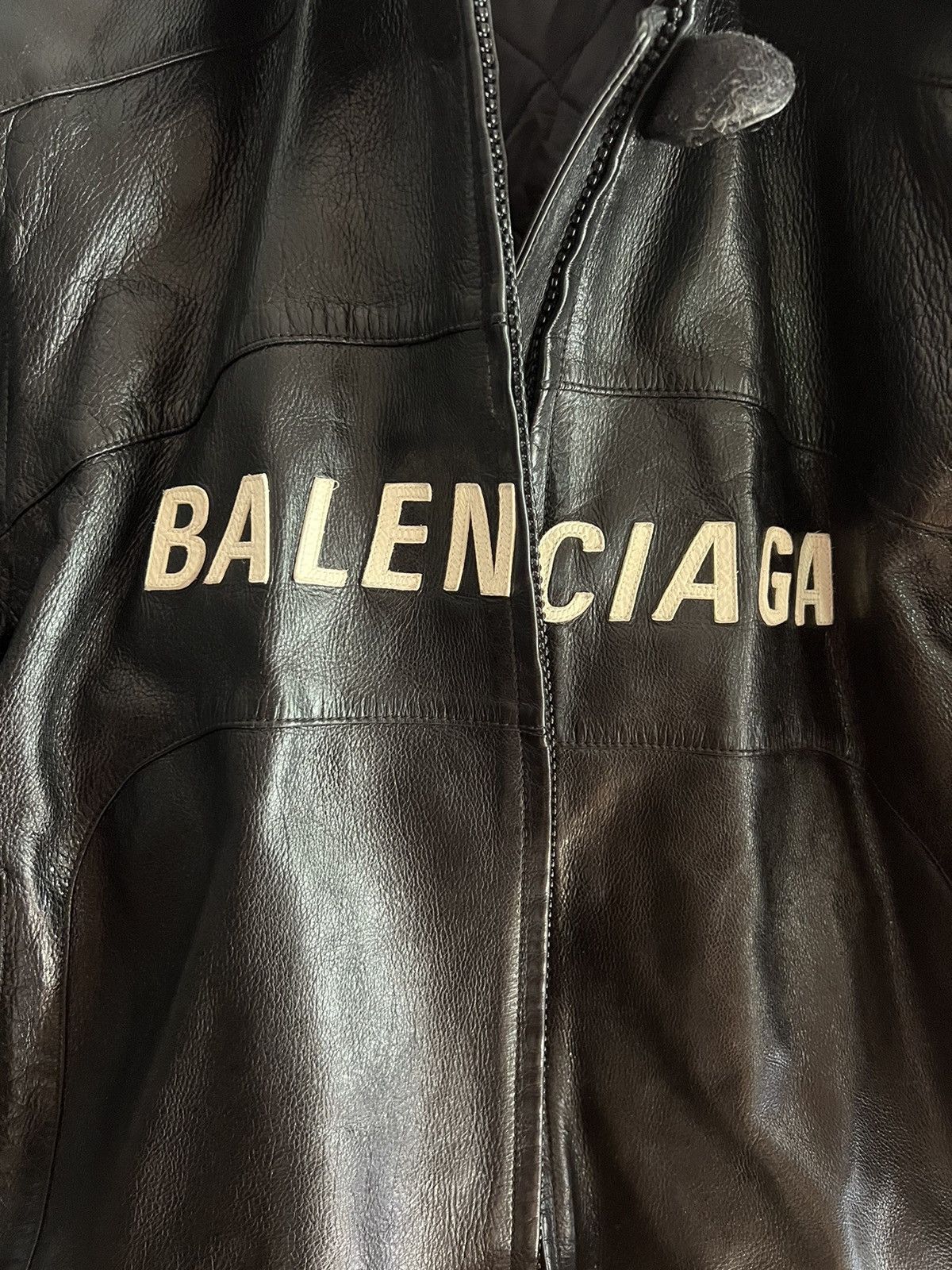 Balenciaga Balenciaga Logo Leather Jacket Size US L / EU 52-54 / 3 - 3 Thumbnail
