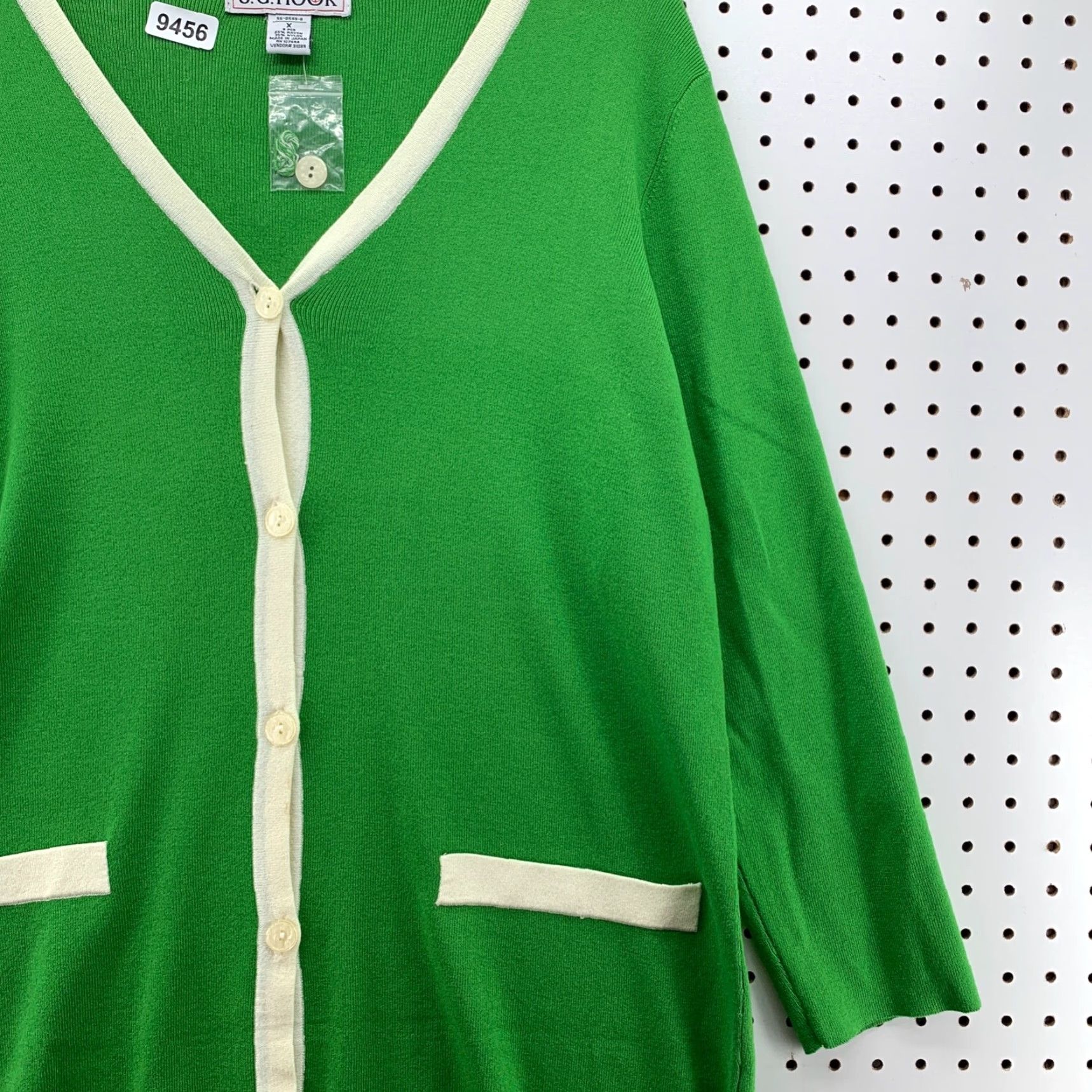 Vintage VINTAGE J.G. Hook Cardigan Sweater Womens Plus Size 1X Green Made In Japan | 23x33.5 | Long Sleeve V-Neck Button-Down Knit Acrylic Size XL / US 12-14 / IT 48-50 - 2 Thumbnail