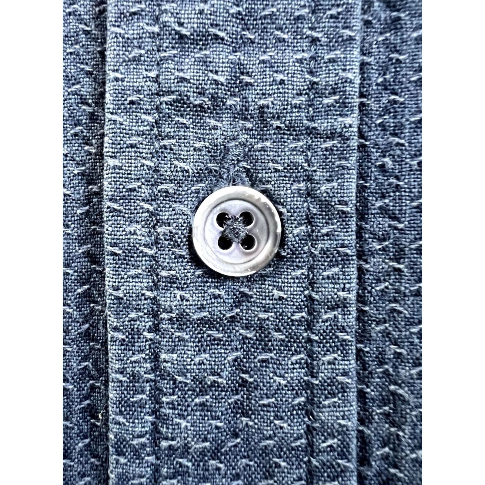 Levi's VINTAGE Levi's Shirt XL Indigo Brocade Raised Pattern RARE 2018 USA Oak Cone Mills Blue Mens Size US XL / EU 56 / 4 - 4 Thumbnail