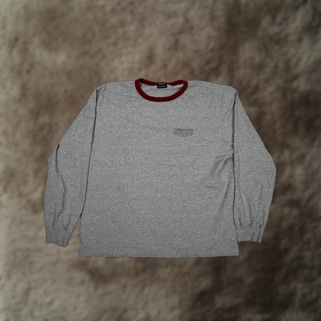 American Eagle Outfitters VINTAGE American Eagle Outfitters Rugby Long Sleeve Shirt Mens Large Gray Y2K Size US L / EU 52-54 / 3 - 1 Thumbnail