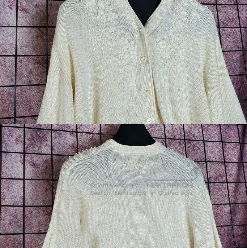 Dior Dior Beige Cotton Blend Embroidered Long Sleeve Top . Size M / US 6-8 / IT 42-44 - 4 Thumbnail