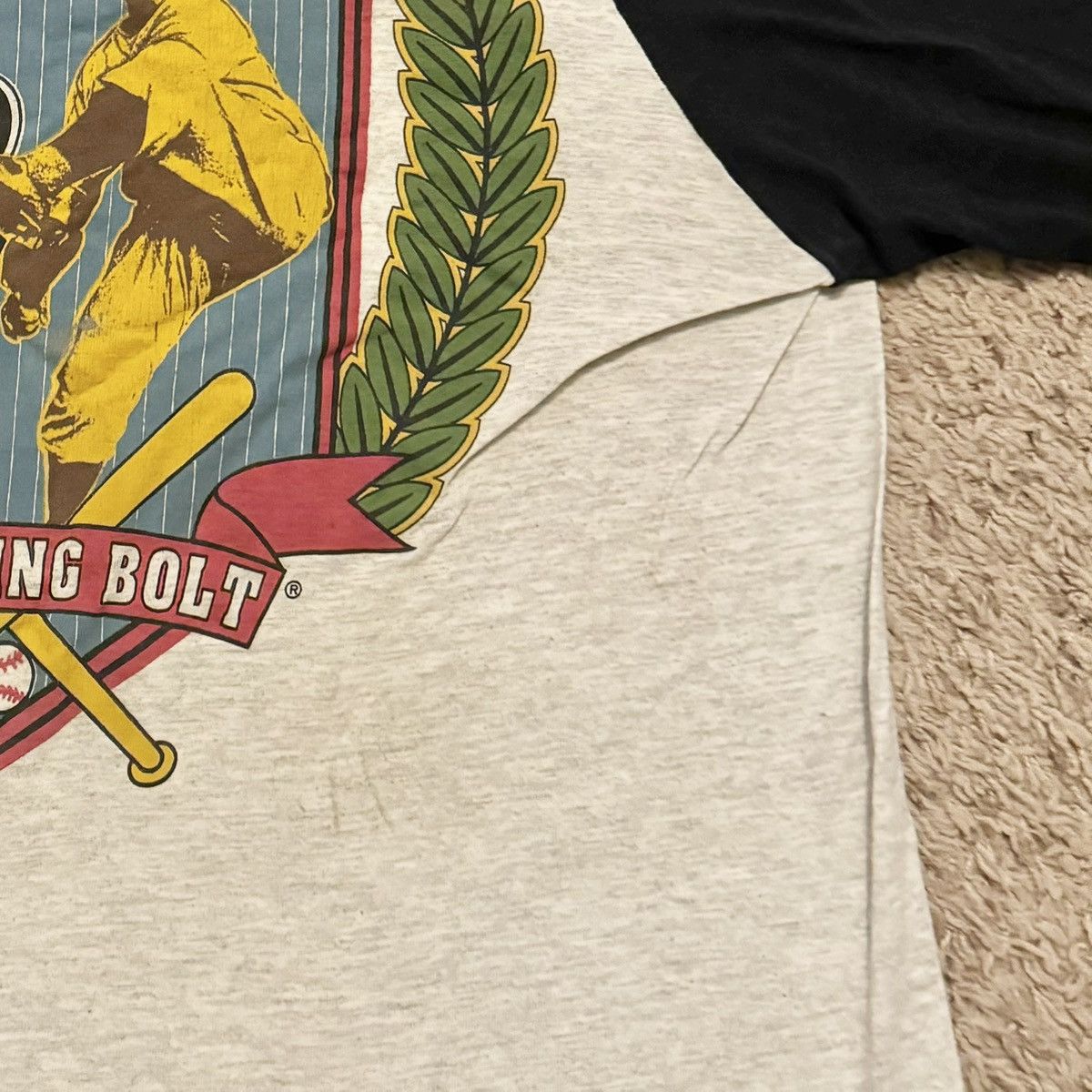 Lightning Bolt VINTAGE LIGHTNING BOLT SURF BRAND BASEBALL TEE! Size US L / EU 52-54 / 3 - 4 Thumbnail
