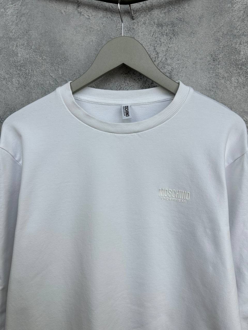 Moschino Moschino Crew Neck Sweatshirt White Logo Tape Stripe Sleeves Size US M / EU 48-50 / 2 - 4 Thumbnail