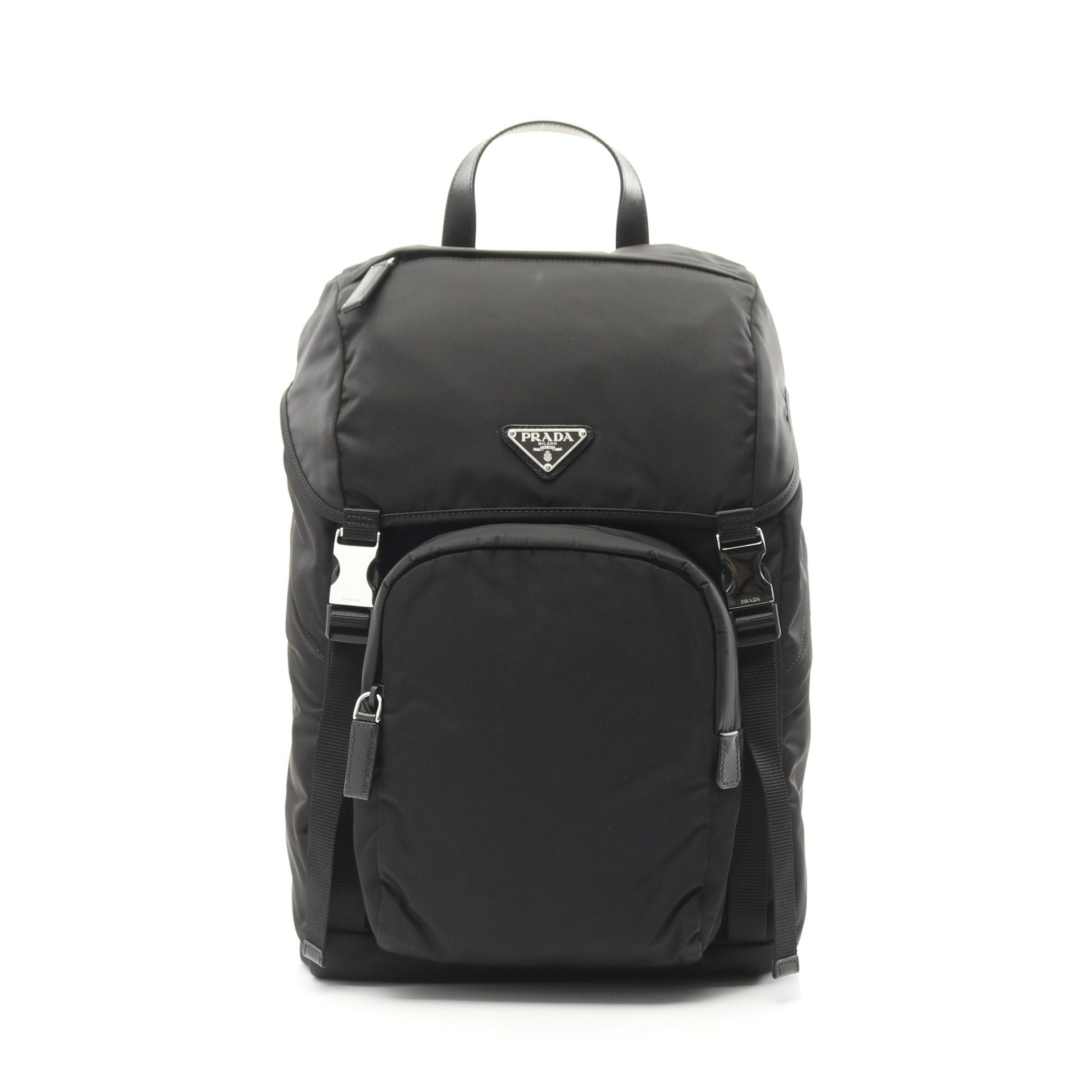 Prada Prada Re-Nylon Backpack Rucksack Nylon Saffiano Leather Black Size ONE SIZE - 1 Thumbnail