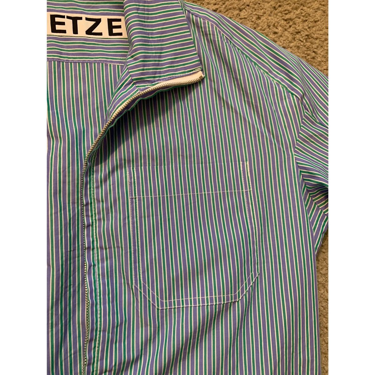 GOETZE GOETZE PLEATED CROPPED STRIPE SHIRT JACKET Size US S / EU 44-46 / 1 - 8 Thumbnail