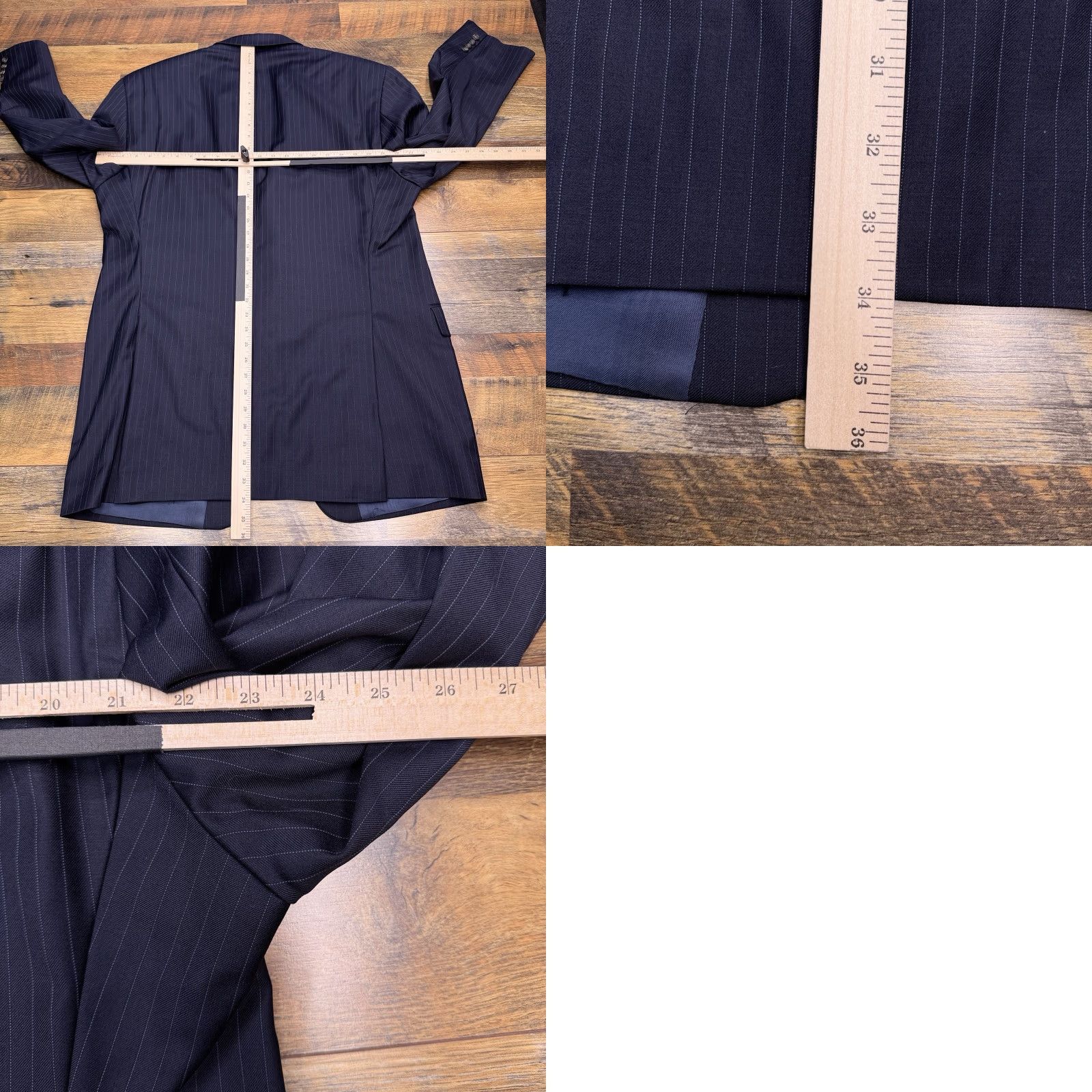 Ralph Lauren Lauren Ralph Lauren Suit Jacket Blazer Men 48 Long Navy Wool Striped Notch Lapel Two-Button Single-Breasted Dry Clean Only Size 48R - 10 Thumbnail
