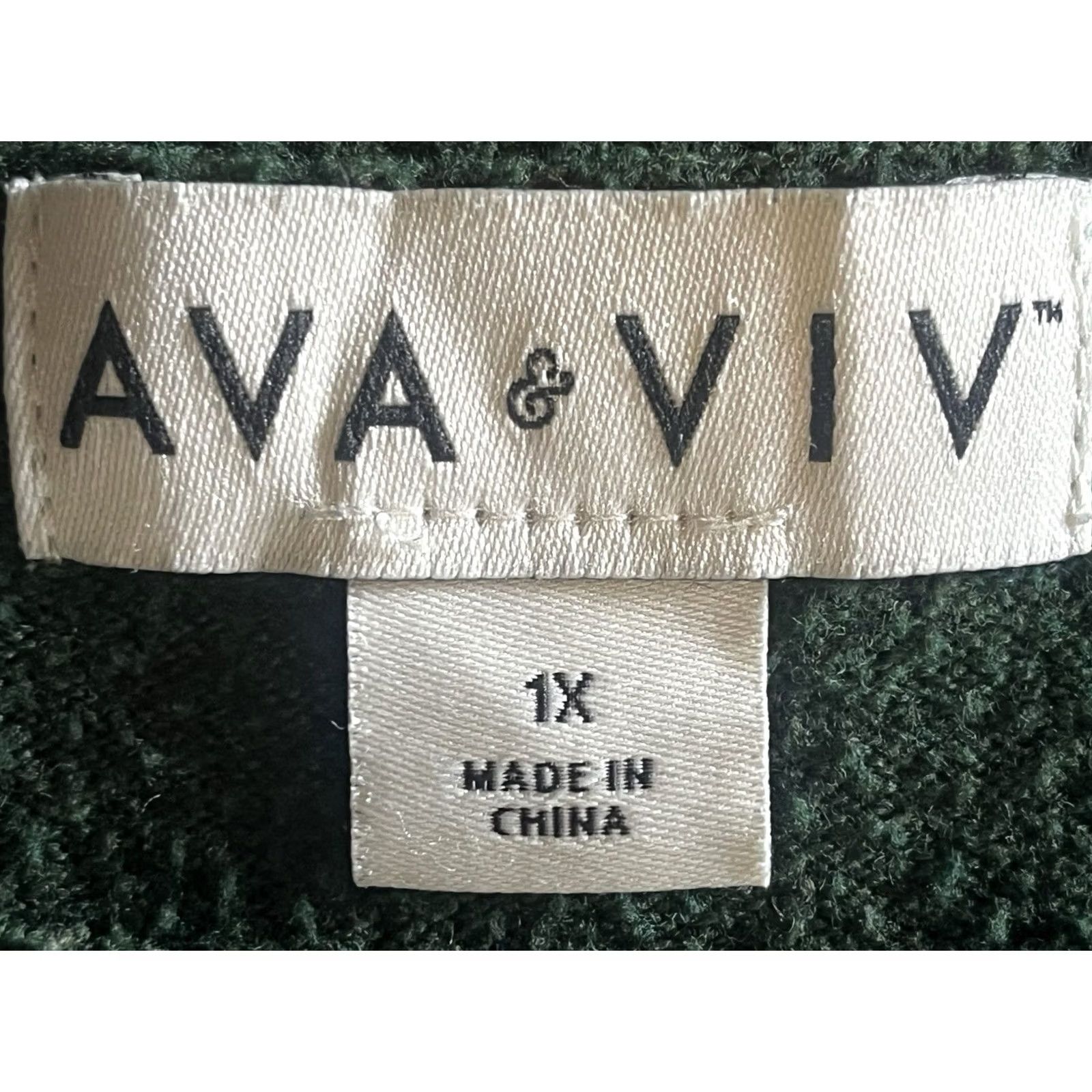 Vintage Ava and Viv Green Pullover Sweater 1X Round Neck Size XL / US 12-14 / IT 48-50 - 6 Thumbnail