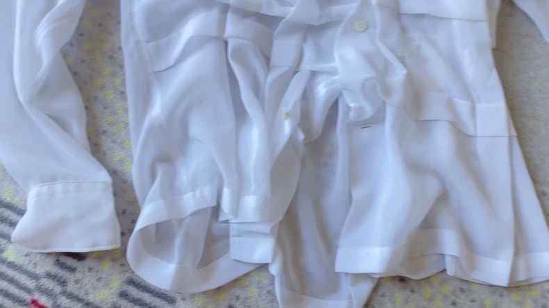 Comme Des Garcons Shirt Irregular Lines White