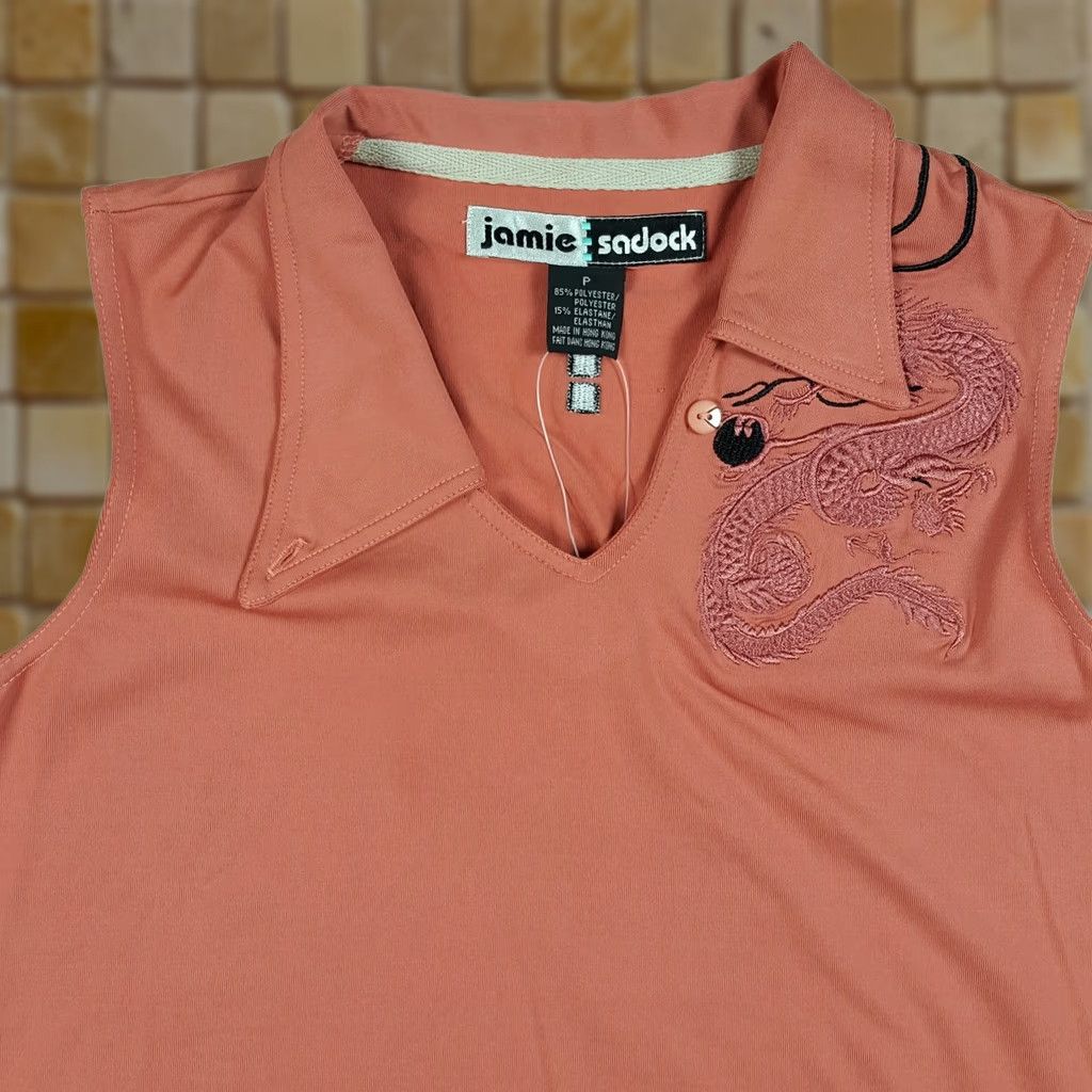 Vintage VINTAGE Jamie Sadock Pink Dragon Womens Petite P Chinese Tennis Golf Polo Tank Top Shirt Size S / US 4 / IT 40 - 1 Thumbnail