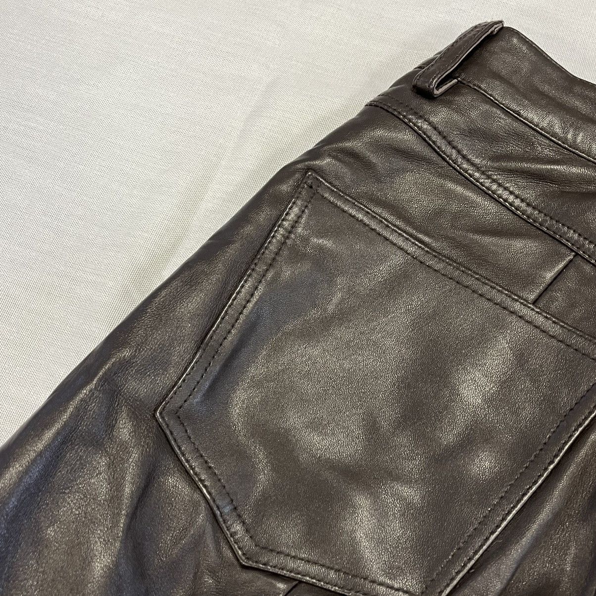 REMAIN Birger Christensen Remain brown leather straight leg pants trousers Size 27" / US 4 / IT 40 - 9 Thumbnail