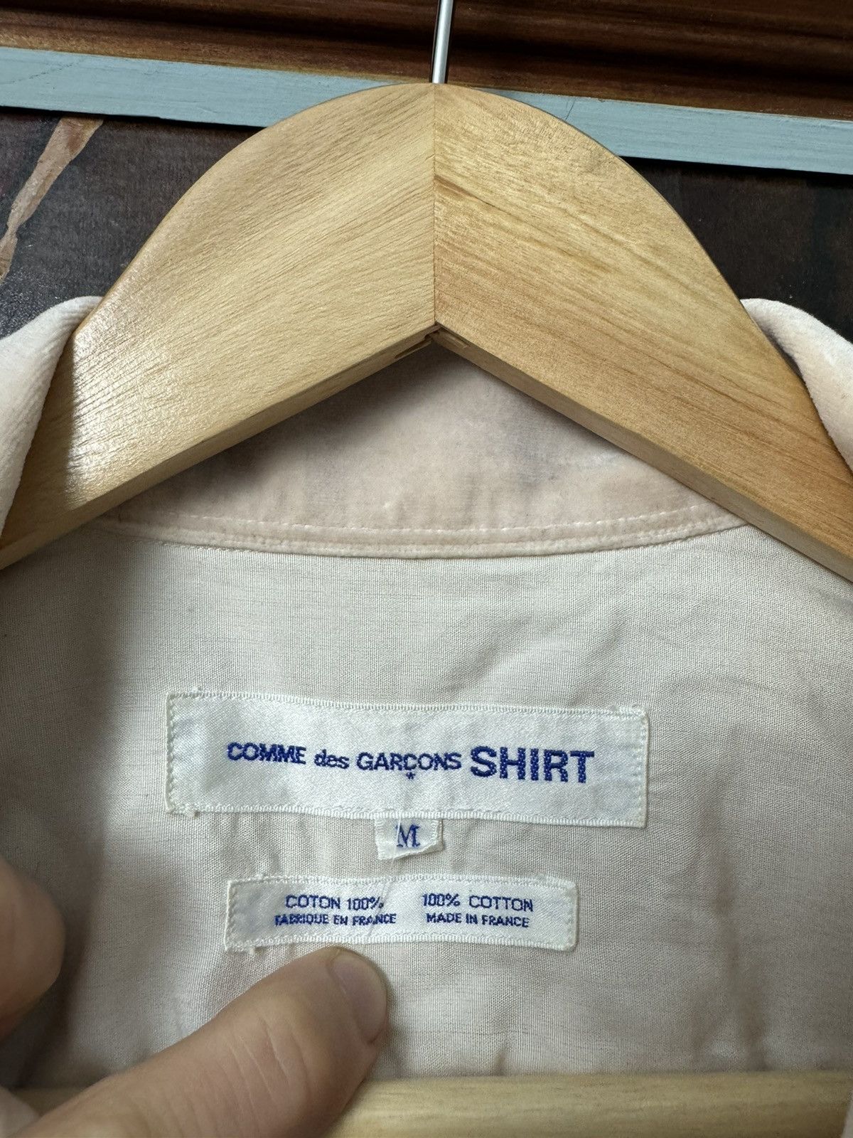 Comme des Garcons SHIRT × Japanese Brand × Vintage CDG Comme Des Garcons Shirt Velour Boxy Cropped Button Up Size US M / EU 48-50 / 2 - 4 Thumbnail