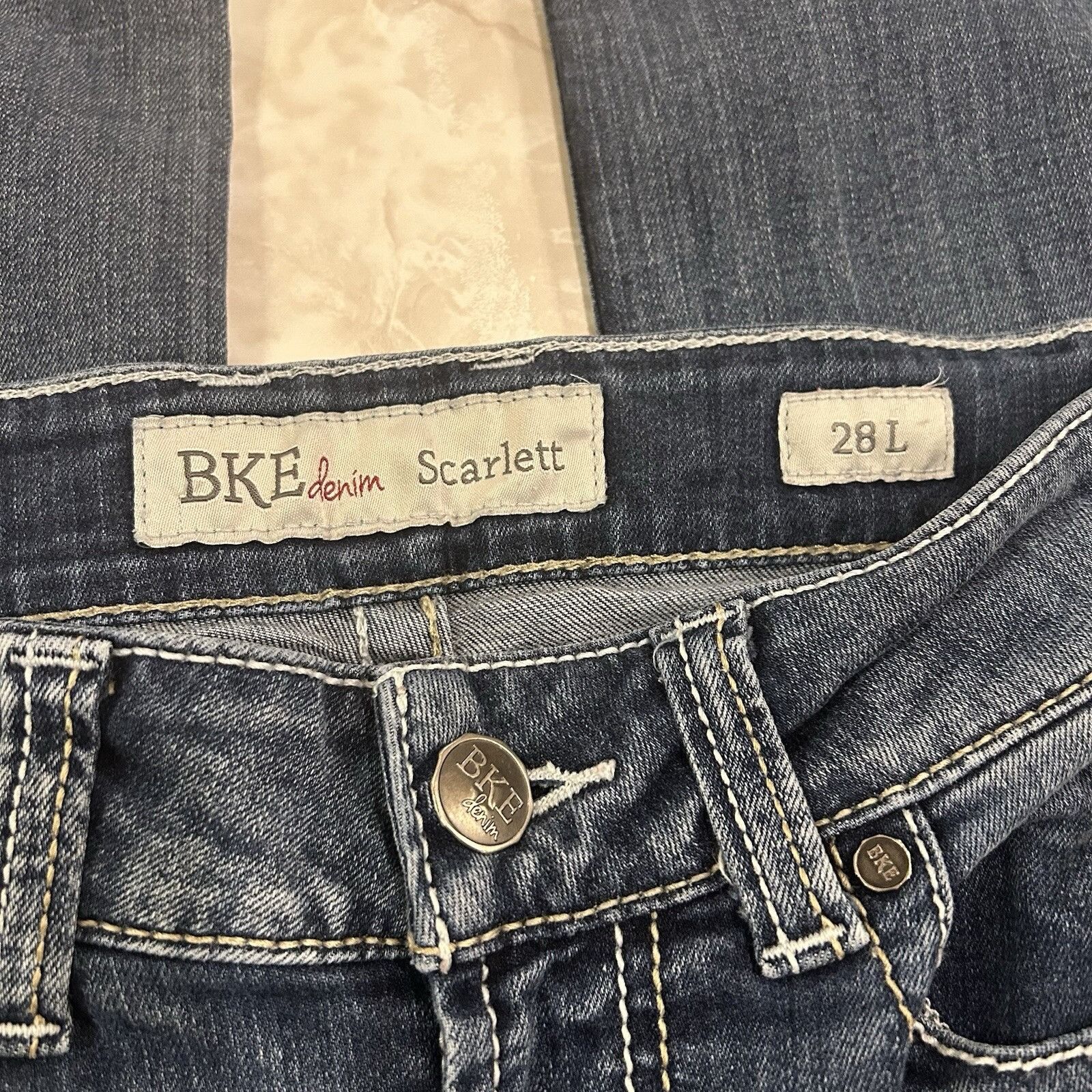 Vintage BKE Jeans Womens 28 L Blue Scarlett Slim Boot Stretch Low Ri Size 28" / US 6 / IT 42 - 3 Thumbnail