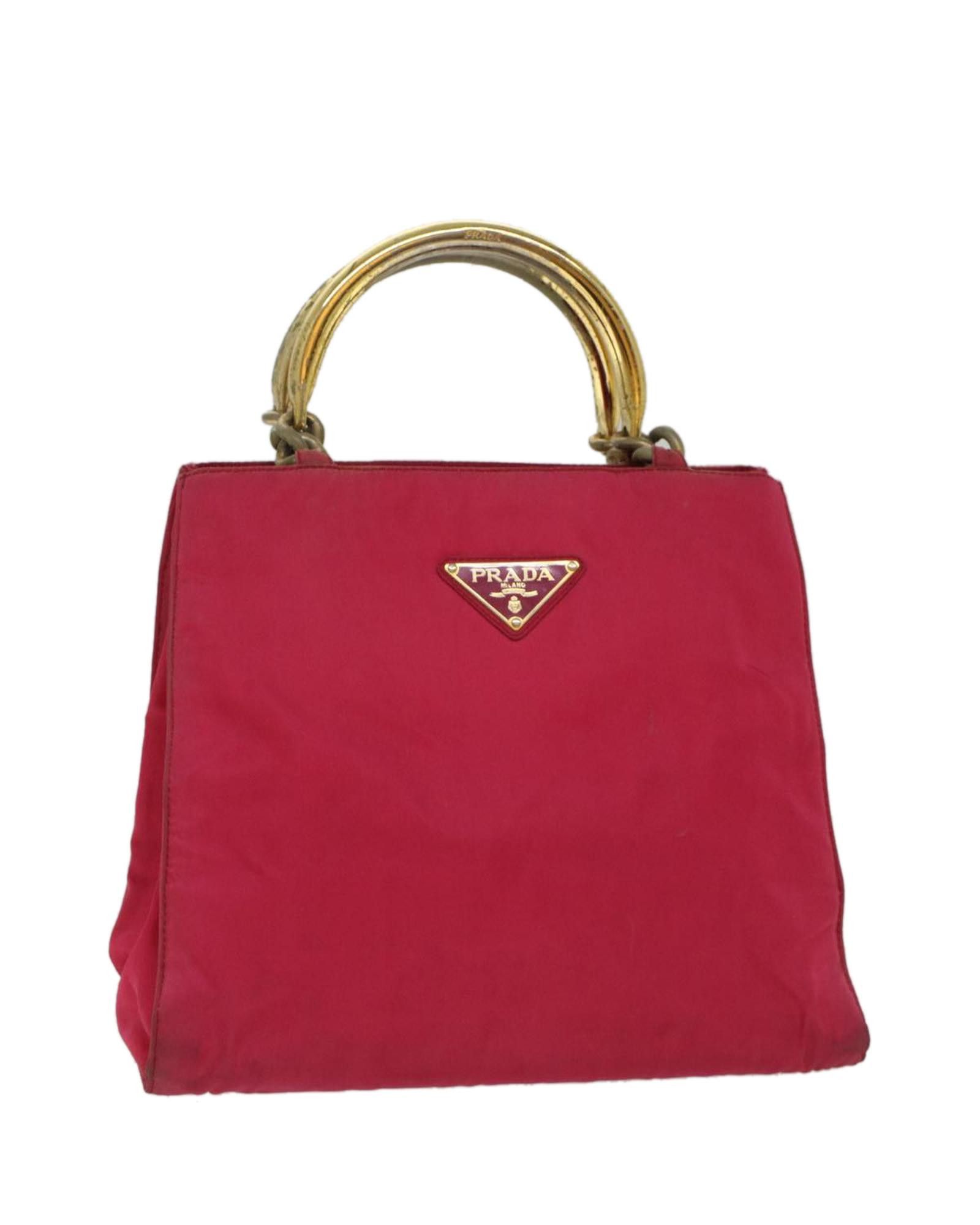 image of Prada Authentic Pink Nylon Hand Bag - Italian Made, Women's