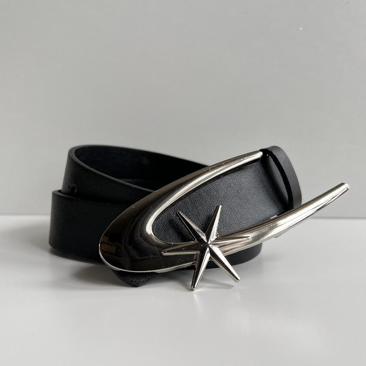 Japanese Brand y2k style chrome shooting star futuristic emblem grunge belt Size ONE SIZE - 6 Thumbnail