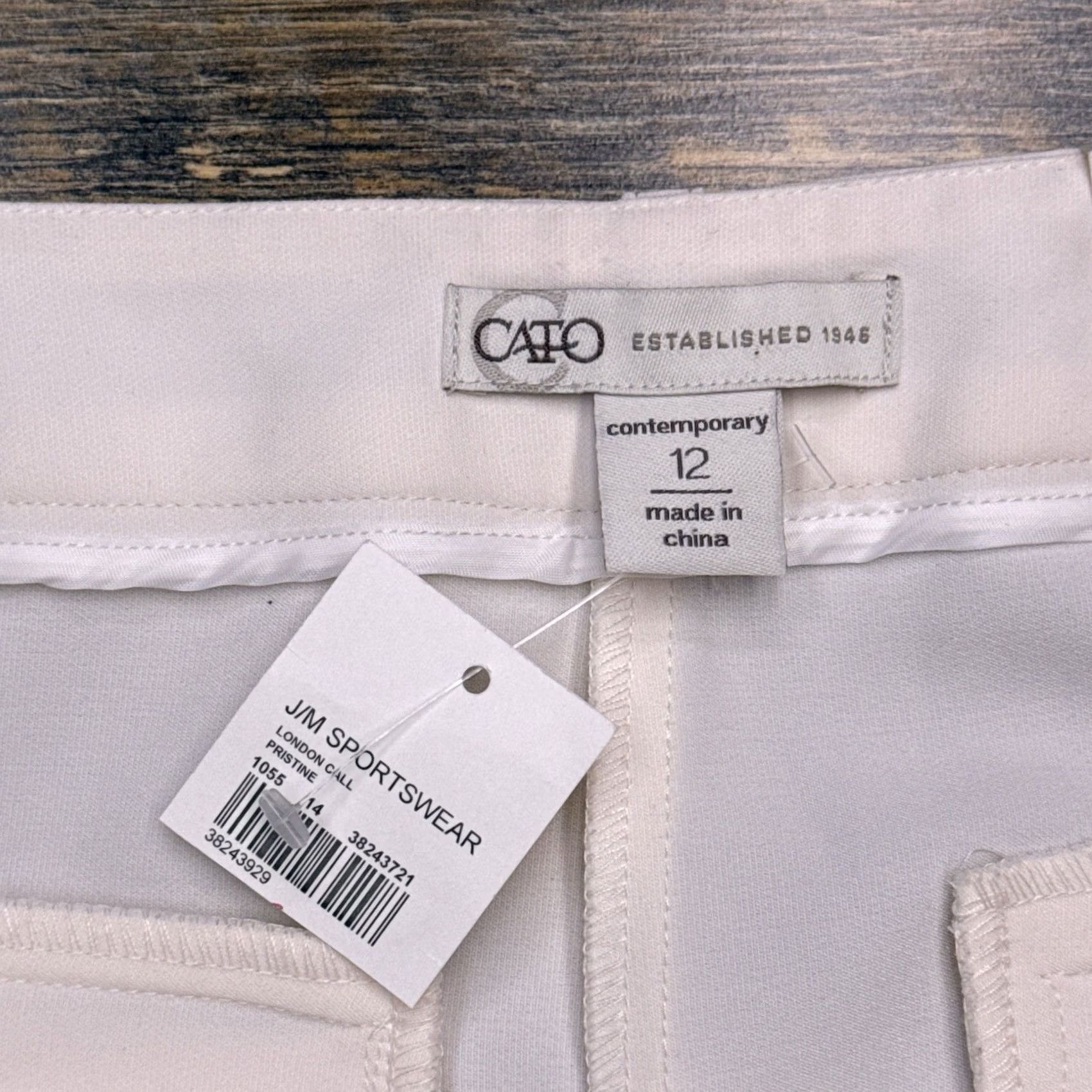 Vintage Cato Wide Leg Pants Womens 12 Beige Mid Rise Stretch Contemporary New Size 34" / US 12 / IT 48 - 4 Thumbnail