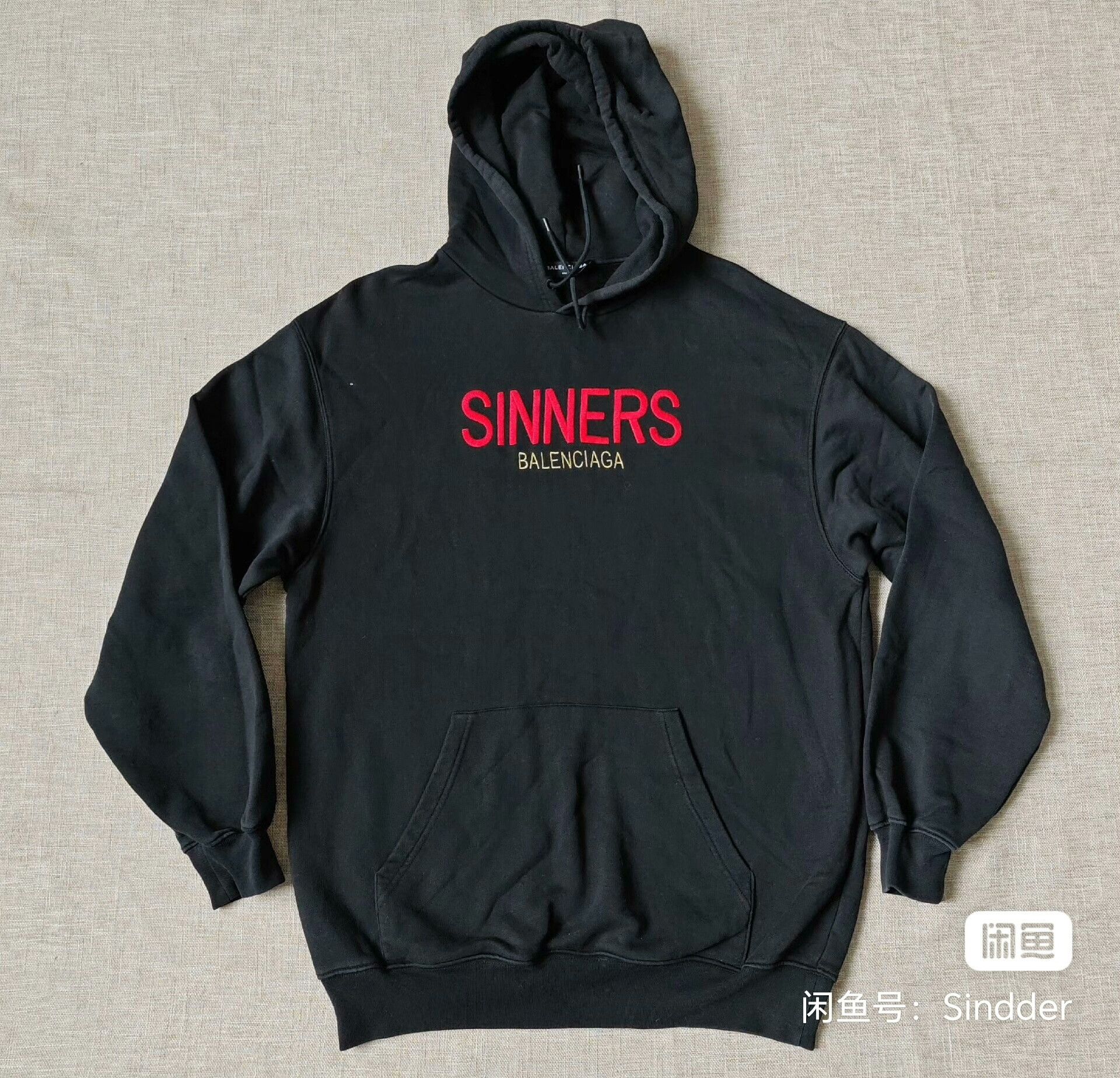 Balenciaga Balenciaga Sinners Logo Embroidered Hoodie Size US XS / EU 42 / 0 - 1 Thumbnail