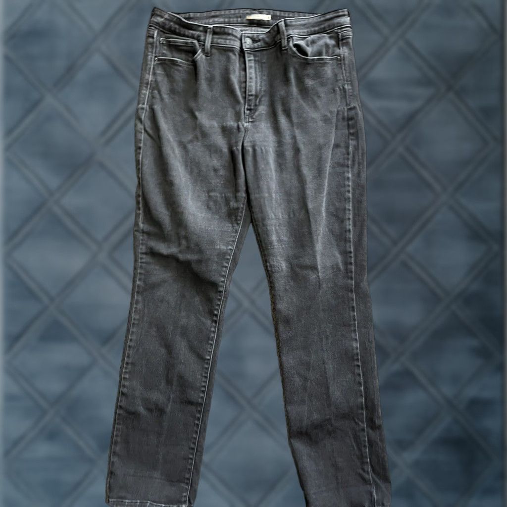 Levi's LEVI'S Mid Rise Skinny Light Wash Black Denim Jeans Women's 16 Regular Inseam 30 Black Cotton Blend Denim Size 38" / US 16 / IT 52 - 1 Thumbnail