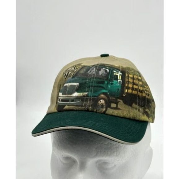 Vintage VINTAGE International Trucks Hat Mens OSFA Green Strapback Baseball Cap USA Made NEW Size ONE SIZE - 4 Thumbnail