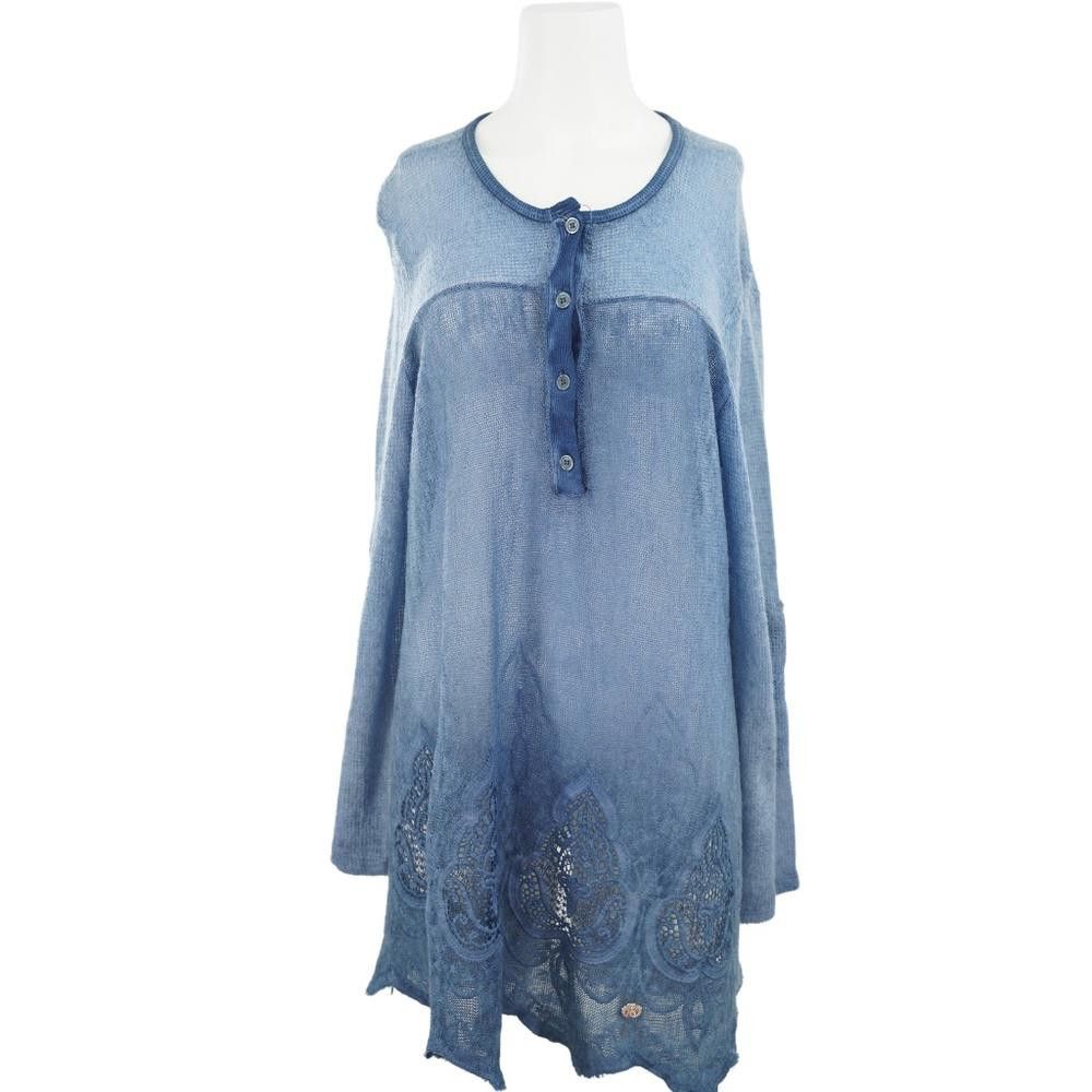 Roberto Cavalli NWT Roberto Cavelli Blue Long Sleeve Sweater Size L / US 10 / IT 46 - 2 Thumbnail
