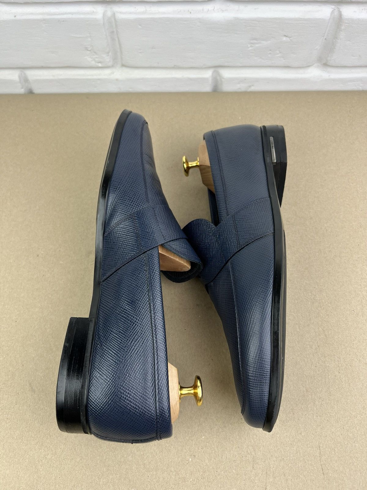 Prada PRADA MILANO Loafers Leather Saffiano Penny Shoes Blue Men's Size US 9 / EU 42 - 11 Thumbnail