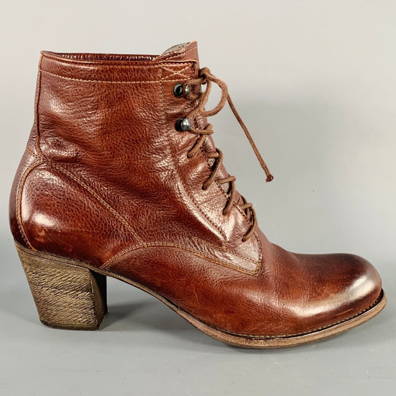 n.d.c. made by hand N.D.C. Size 10 Brown Leather Lace-Up Boots Size US 10 / IT 40 - 2 Thumbnail