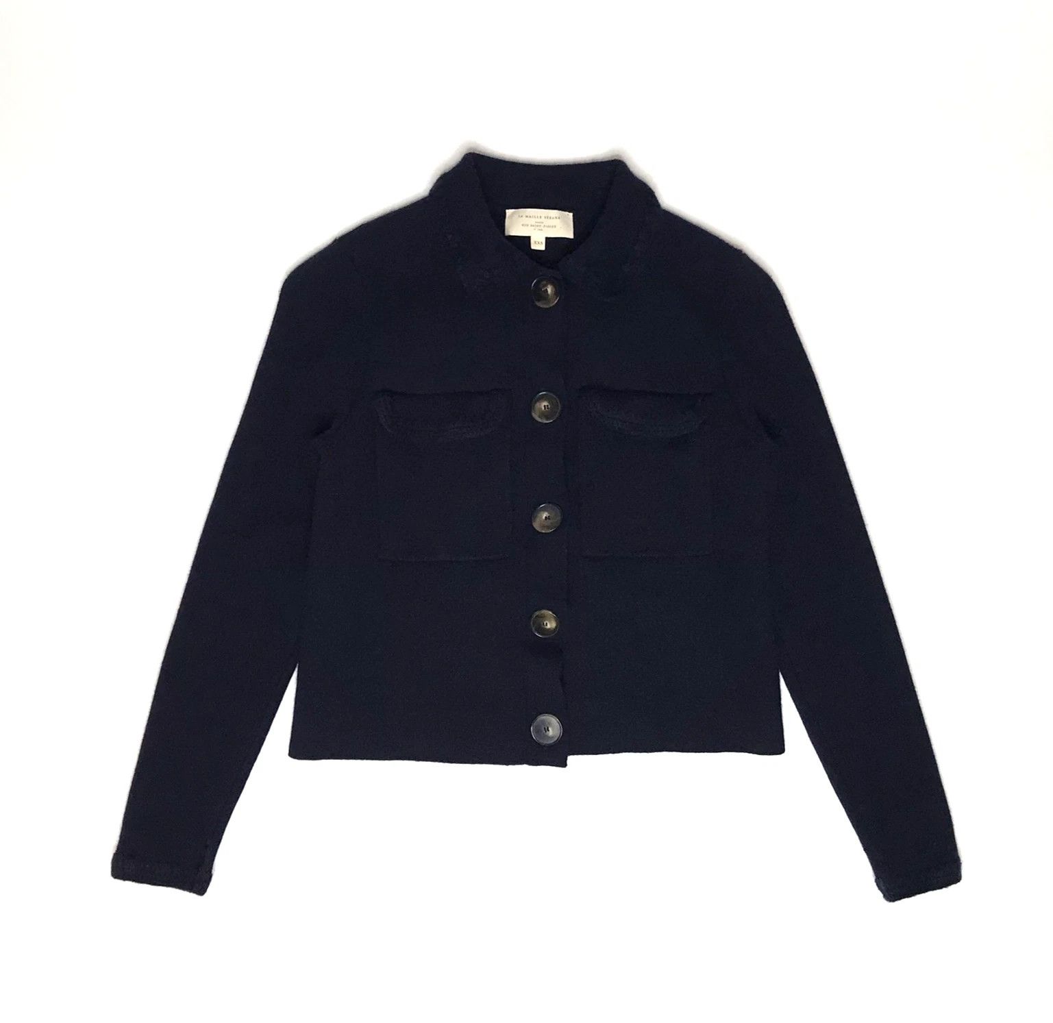 Sezane La Maille Sezane Betty Cardigan Merino Wool Sz Xss Blue Navy Size XXS / US 00 / IT 34 - 1 Thumbnail