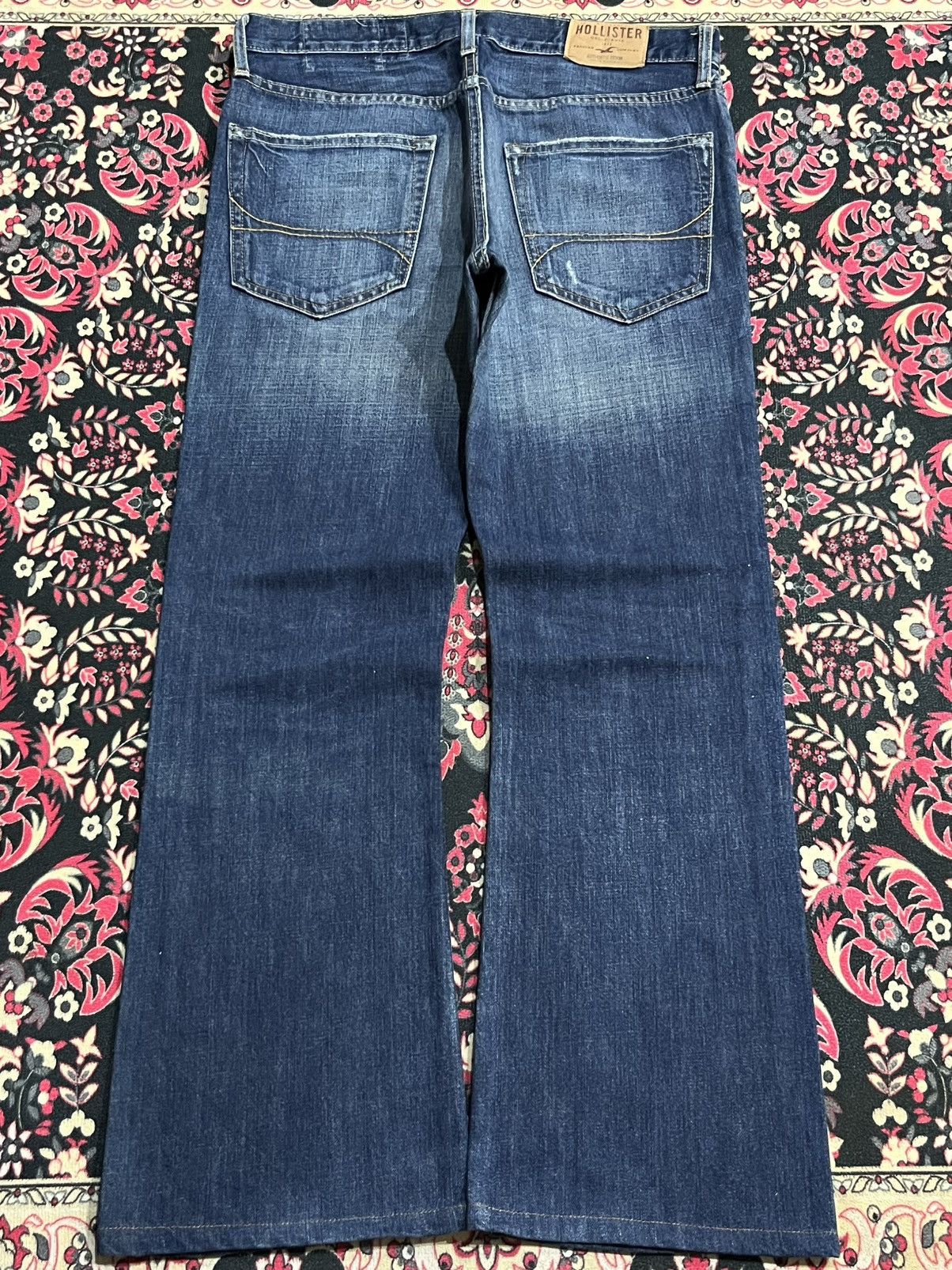 Hollister × Midwest Kids Hollister Boomer Low Rise Slim Bootcut Dark Blue Flare Jeans Size US 32 / EU 48 - 2 Thumbnail