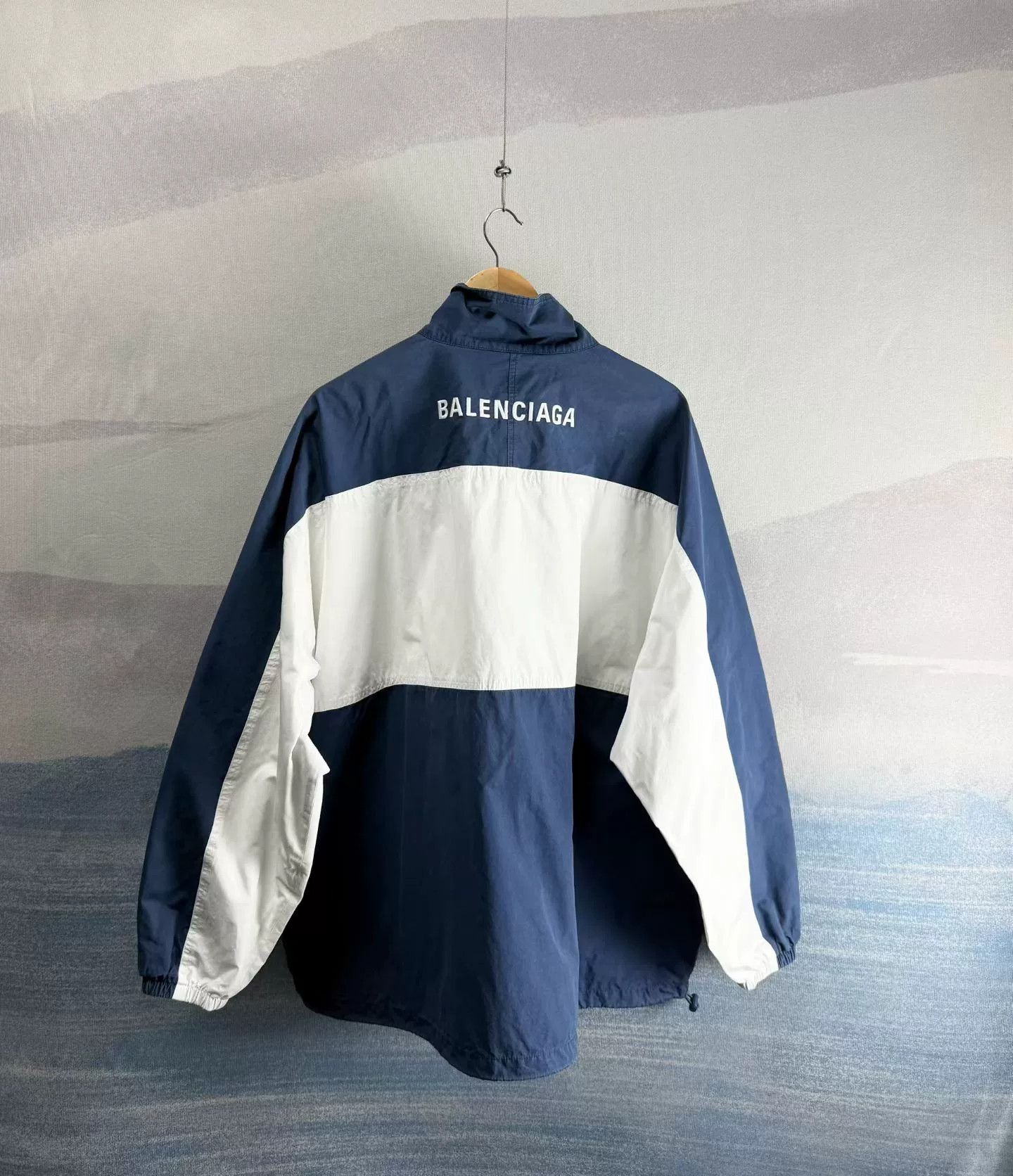 Balenciaga balenciaga blue white logo windbreaker jacket Size US L / EU 52-54 / 3 - 2 Thumbnail