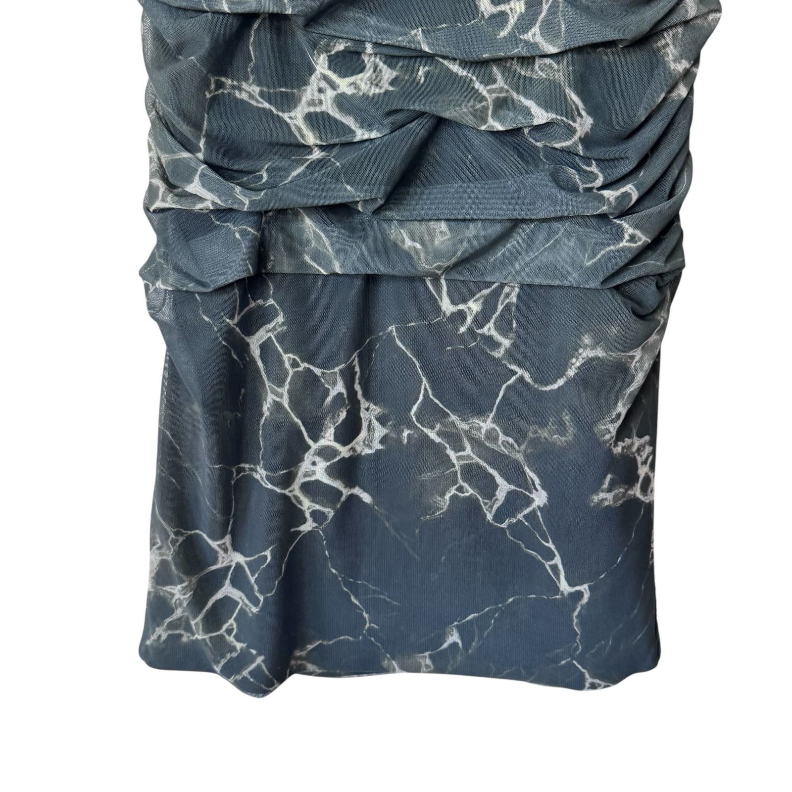 Zara ZARA Chiffon Printed Draped Tulle Ruched Skirt Green Size 28" / US 6 / IT 42 - 4 Thumbnail