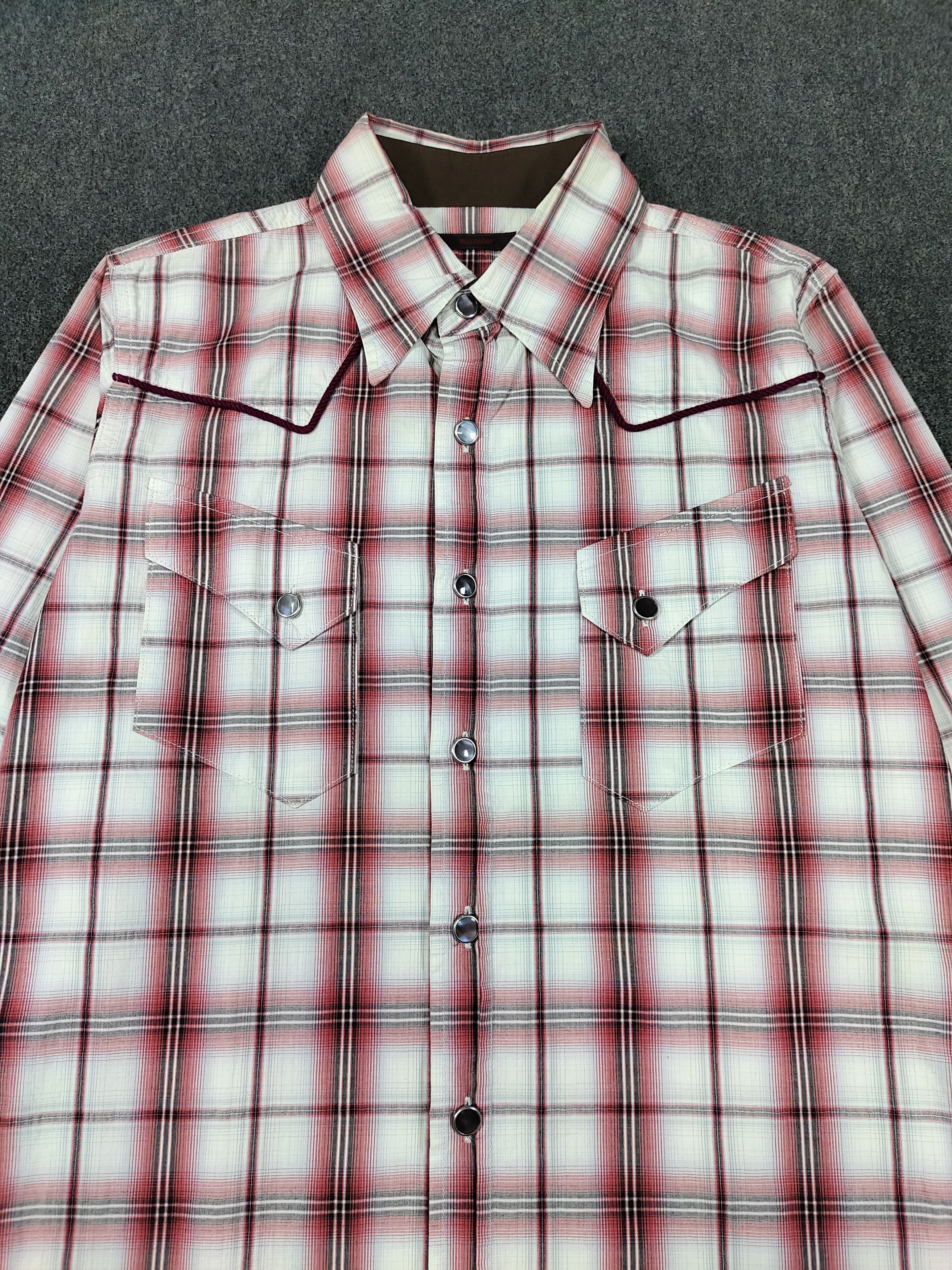 Full Count & Co. Full Count🇯🇵 Western Gradient Plaid & Contras Piping Shirt Size US S / EU 44-46 / 1 - 4 Thumbnail