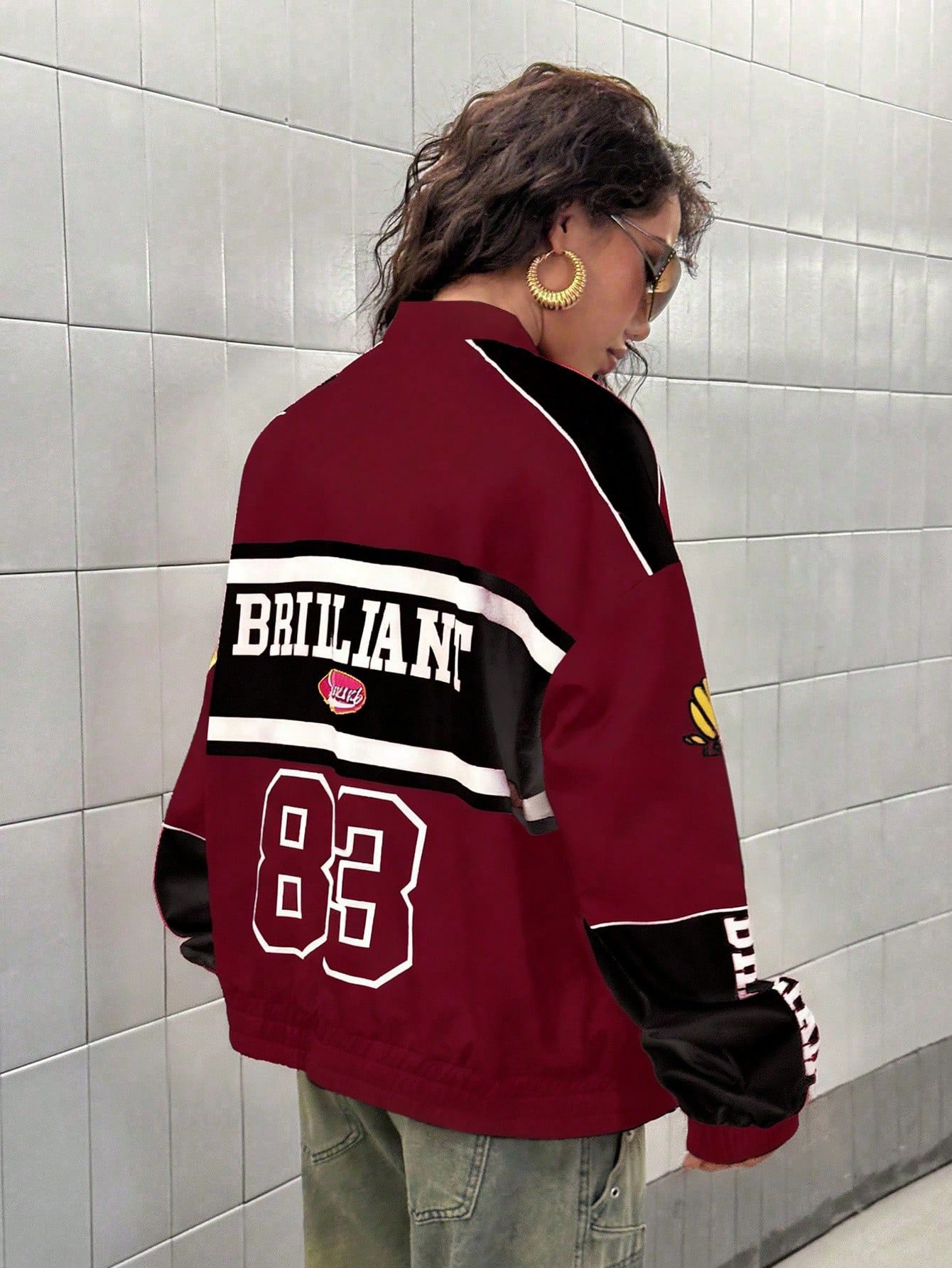 Other Women's Red Racing Jacket | Moto Varsity Style Size L / US 10 / IT 46 - 2 Thumbnail