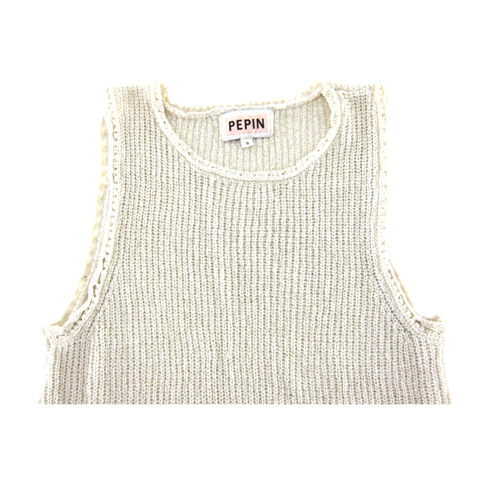 Anthropologie Pepin Ivory Knit Fringe Boho Festival Tank Vest S Shirt Womens Size S / US 4 / IT 40 - 4 Thumbnail