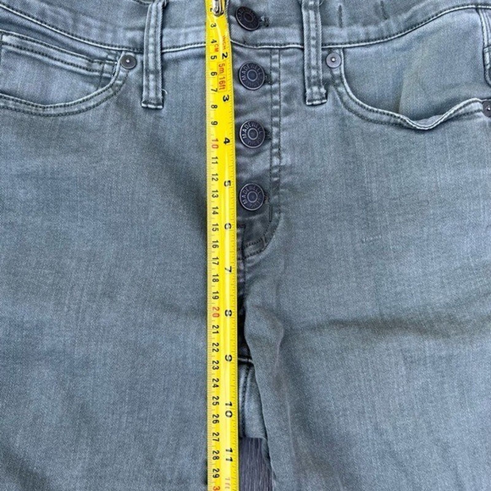 Madewell Madewell Skinny Jeans hi rise 9” size 25 green buton A000326 Size 25" / US 0 / IT 36 - 3 Thumbnail