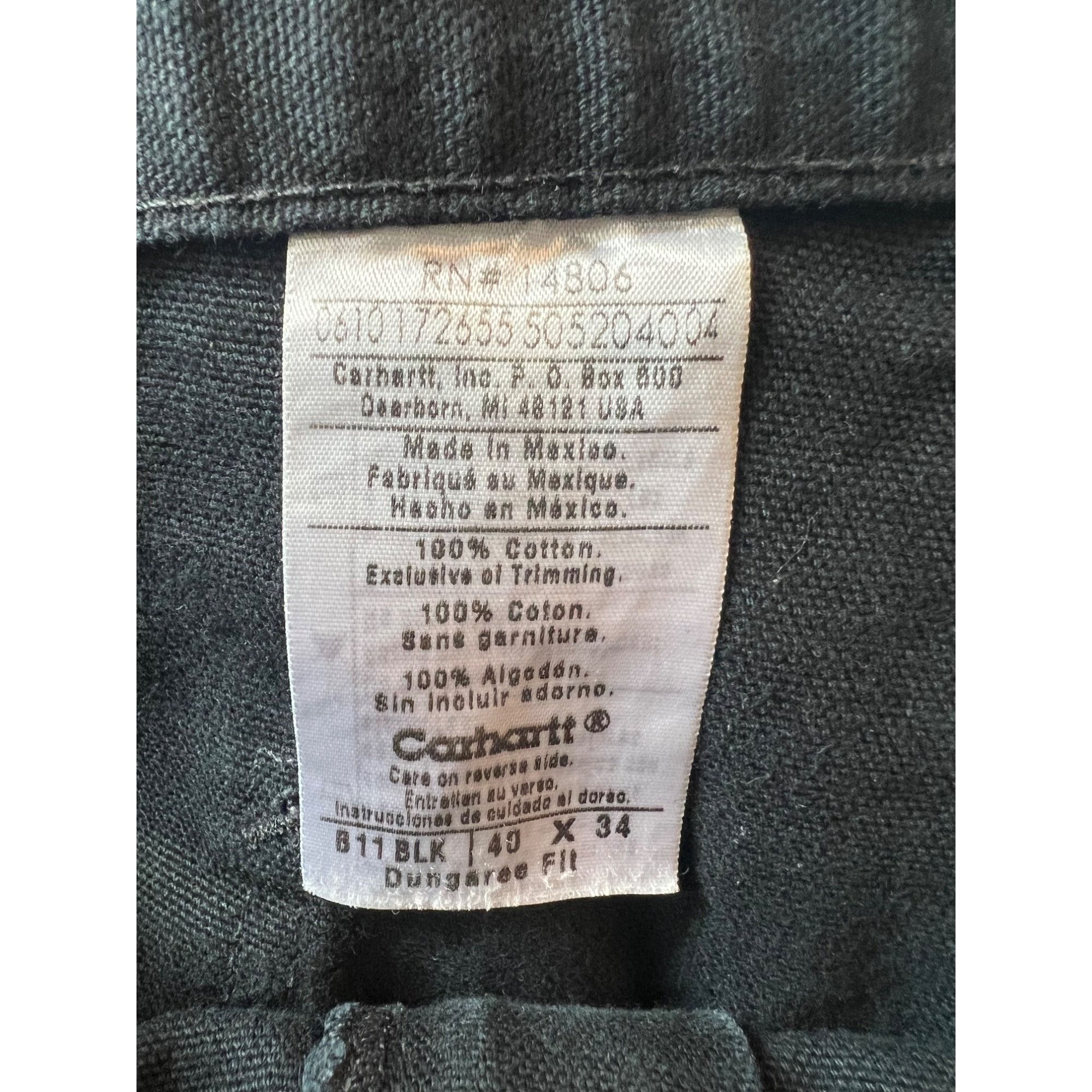 Carhartt Carhartt Mens Black Cotton Work Pants Size 40x34 With Utilit Size US 40 / EU 56 - 3 Thumbnail