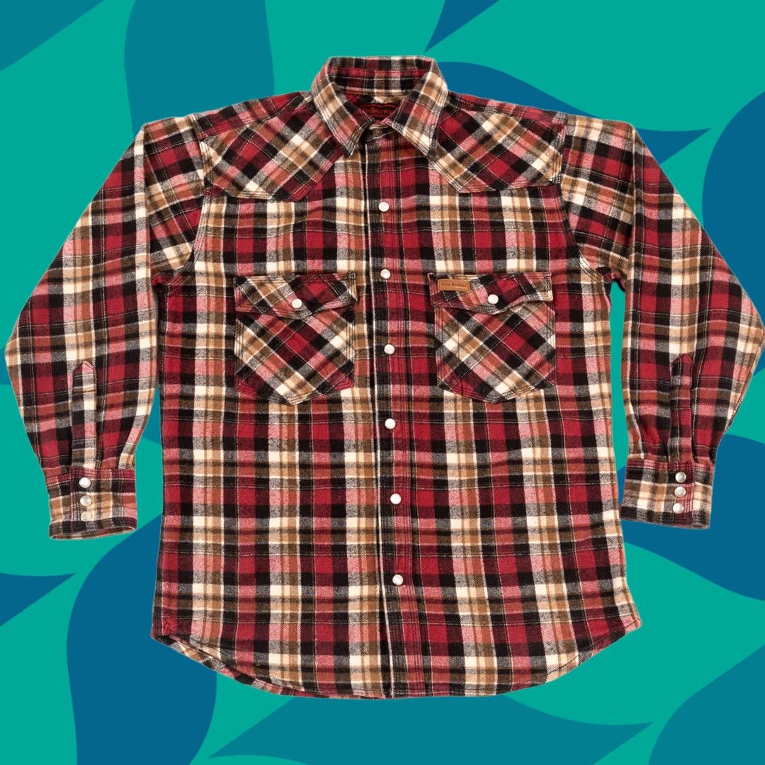 Vintage Five Brother Shirt Heavy Long Sleeve Flannel Size Medium Mens 90s, Men's