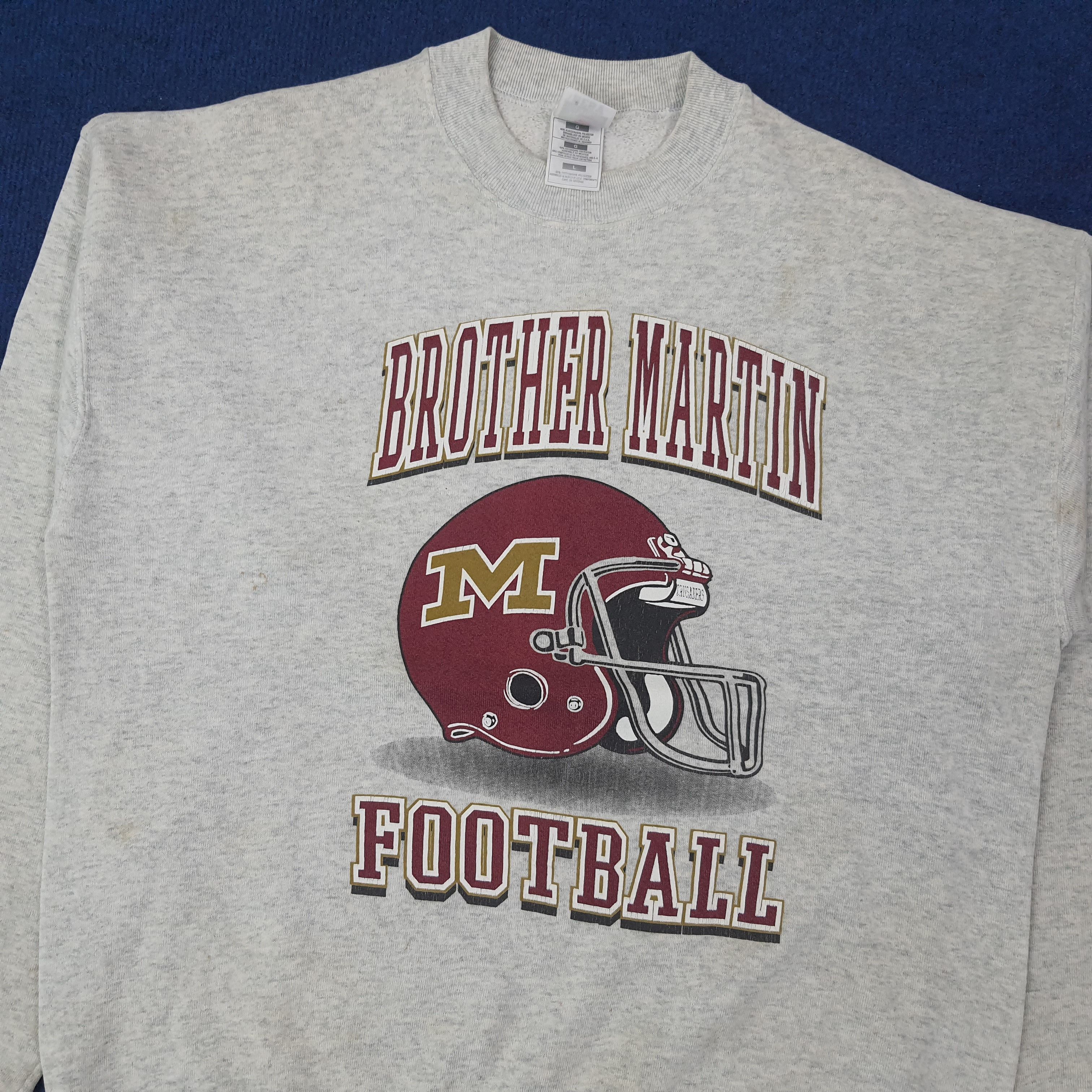 Fruit Of The Loom Vintage Brother Martin Football Sweatshirt C266N26 Size US L / EU 52-54 / 3 - 2 Thumbnail