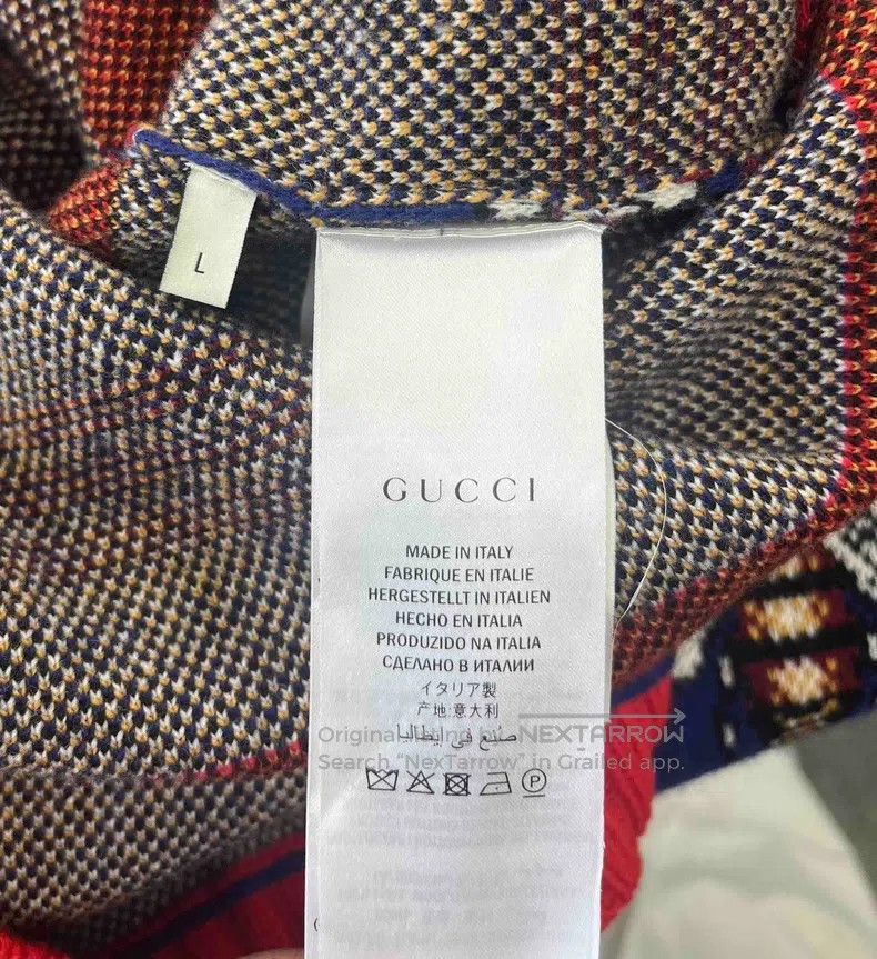 Gucci Gucci Blue and red colour block full print little bee knit Size L / US 10 / IT 46 - 4 Thumbnail