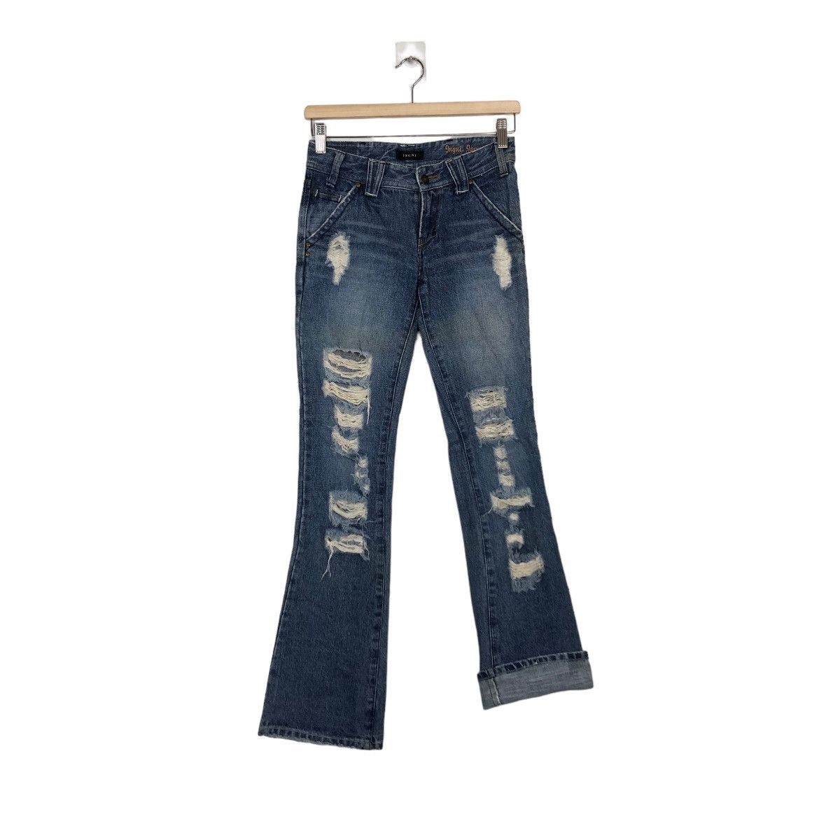 Japanese Brand 🔥RARE BOWCUT DISTRESSED DENIM JEANS INGNI JAPAN Size US 26 / EU 42 - 8 Thumbnail