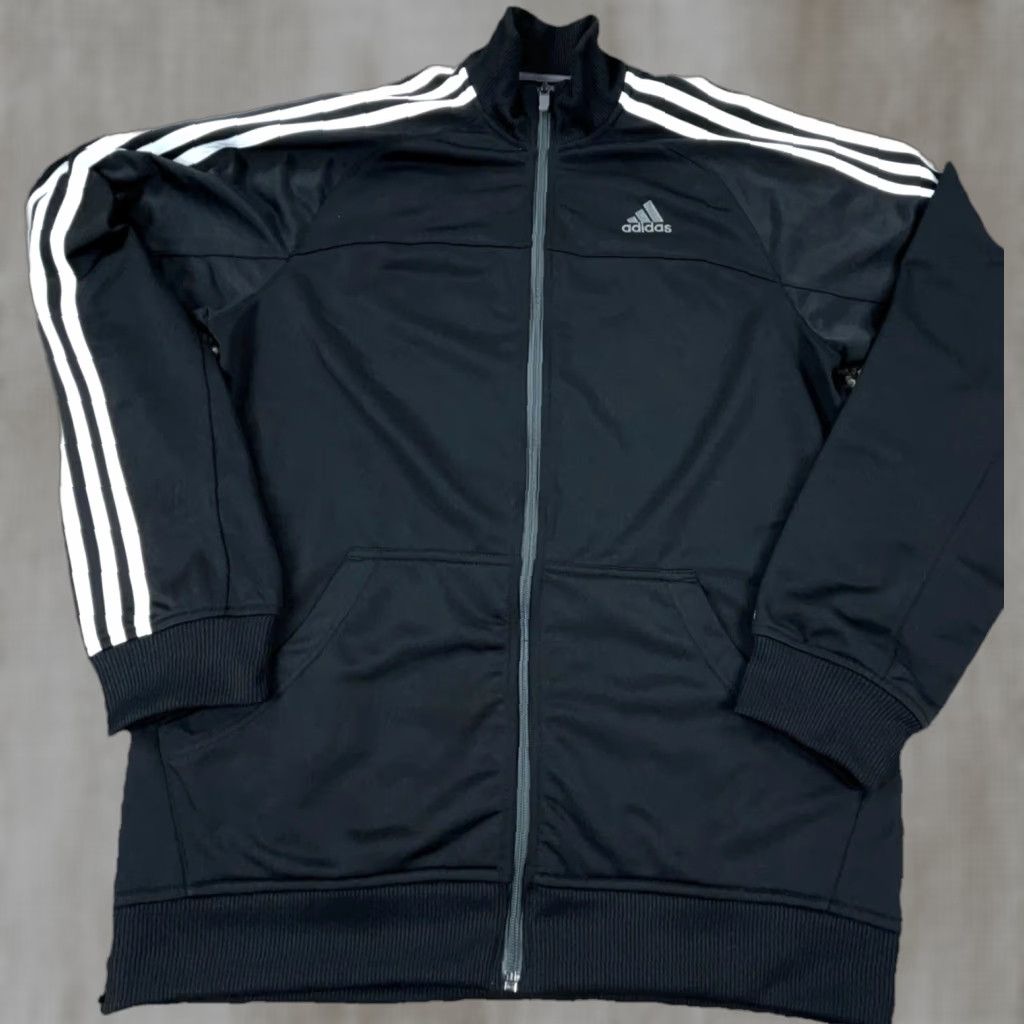 Adidas adidas Jacket Men Medium Black White Track Suit Sweatshirt Full Zip 3 Stripes Size US M / EU 48-50 / 2 - 1 Thumbnail