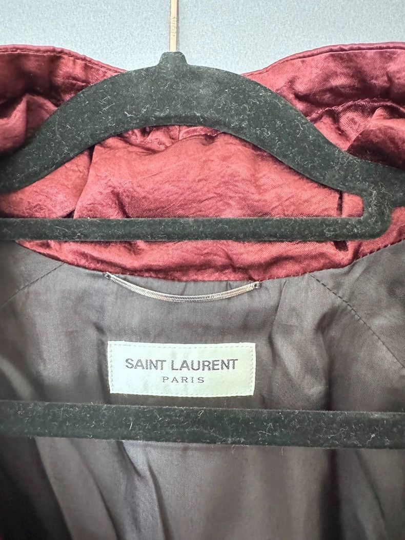Saint Laurent Paris Saint Laurent Paris Saint Laurent Burgundy Jacket for Sale Size US M / EU 48-50 / 2 - 3 Thumbnail