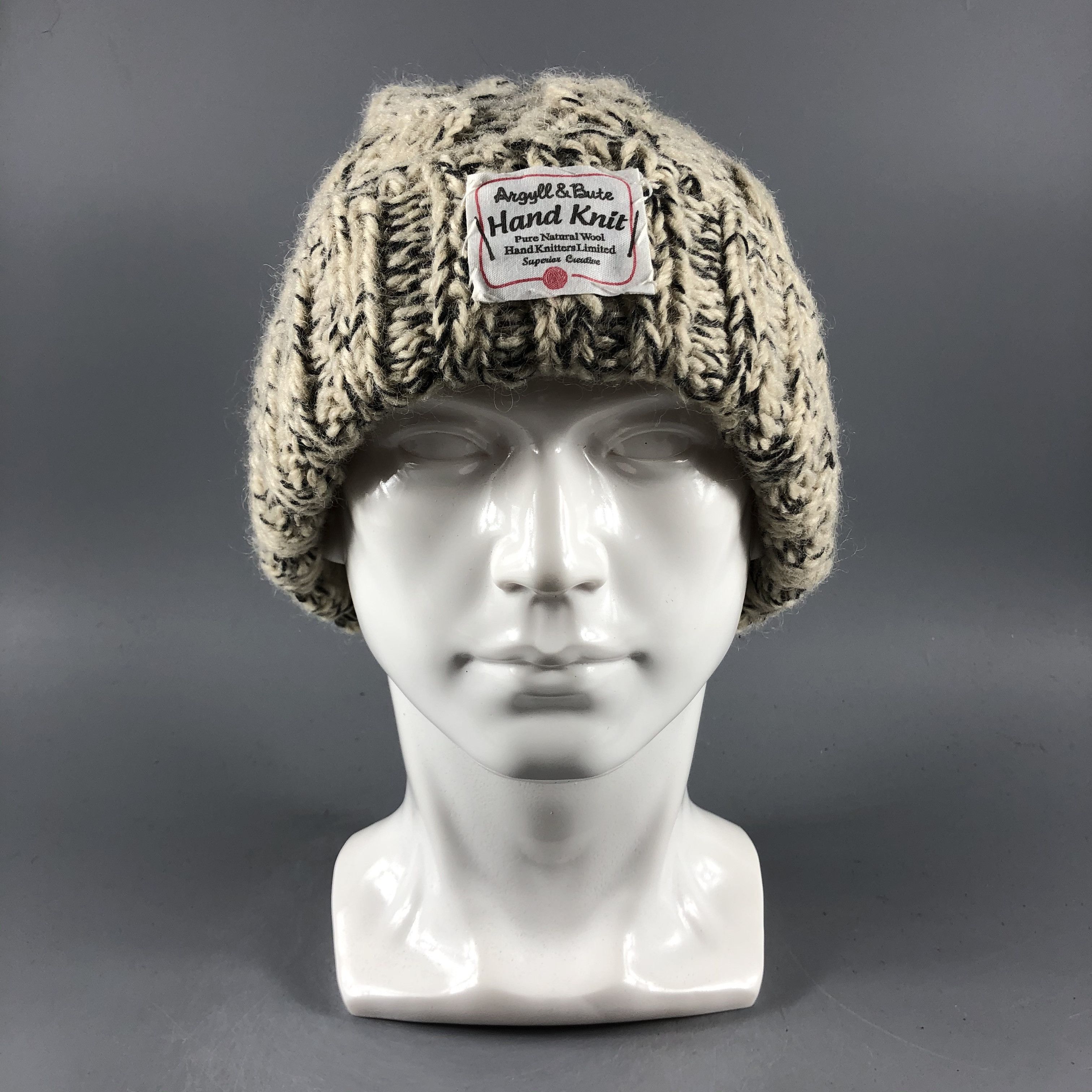 image of Vintage Angyll & Bute Aran Isle Beanie Snow Hat Snow Cap -D839, Men's