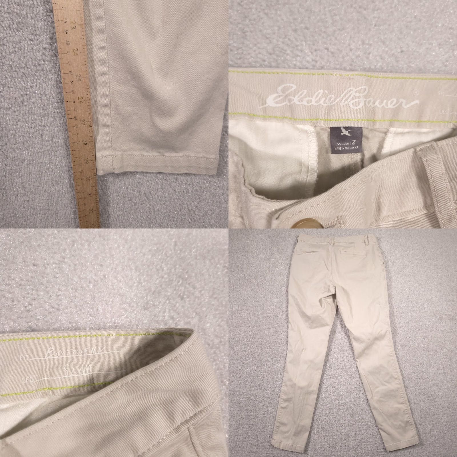 Eddie Bauer Eddie Bauer Pants Womens 2 Beige Chino Twill Straight Leg Casual Boyfriend Casual Workwear Womens Pants Size 26" / US 2 / IT 38 - 8 Thumbnail