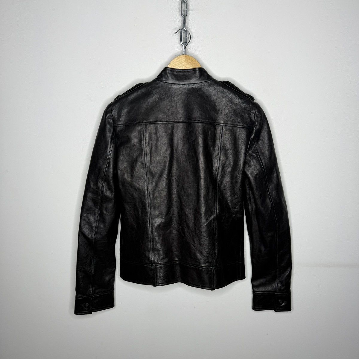 Gucci Gucci Black Leather Jacket Biker by Tom Ford Y2K Size S / US 4 / IT 40 - 8 Thumbnail