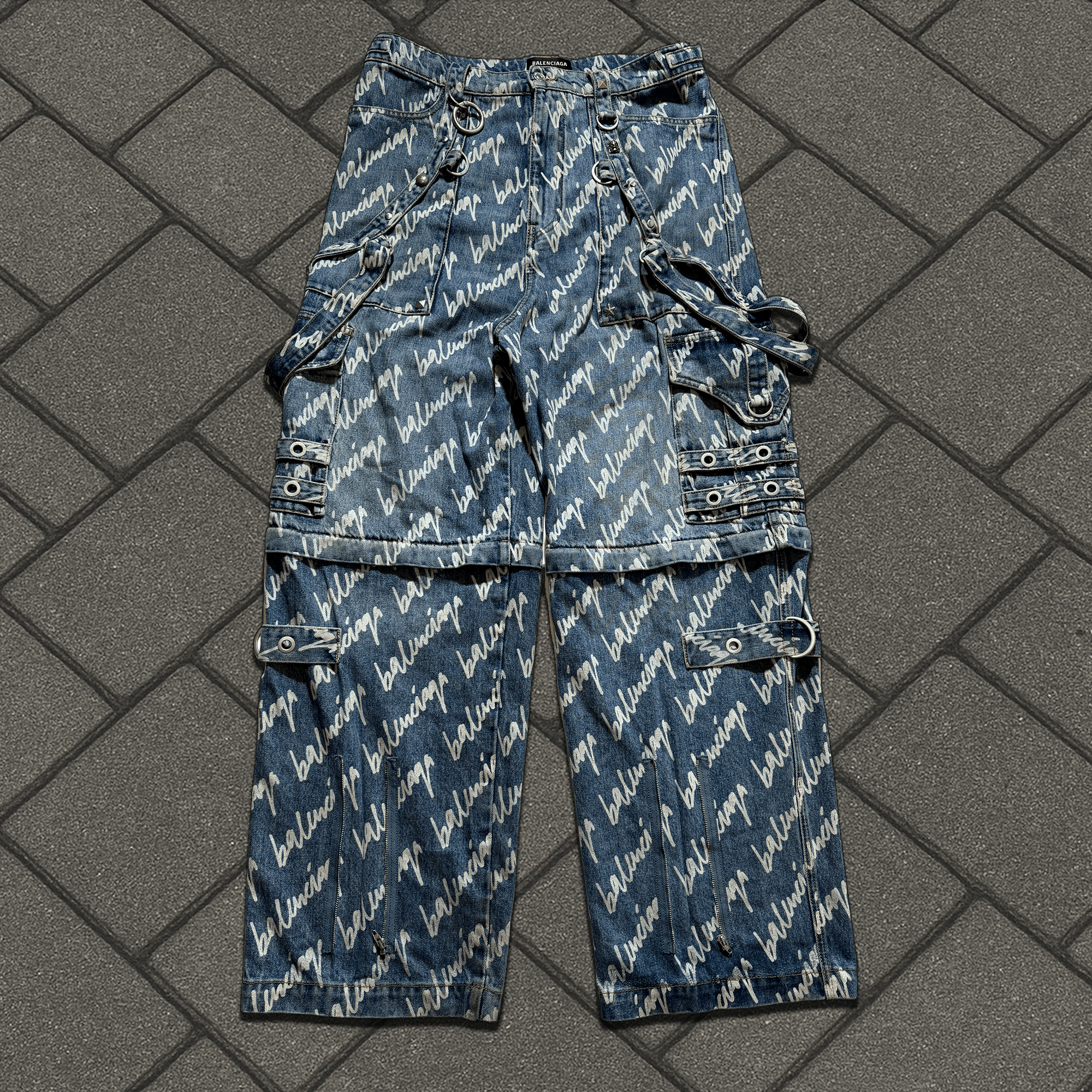 Balenciaga SS21 Balenciaga Script Raver Denim Size US 34 / EU 50 - 1 Thumbnail