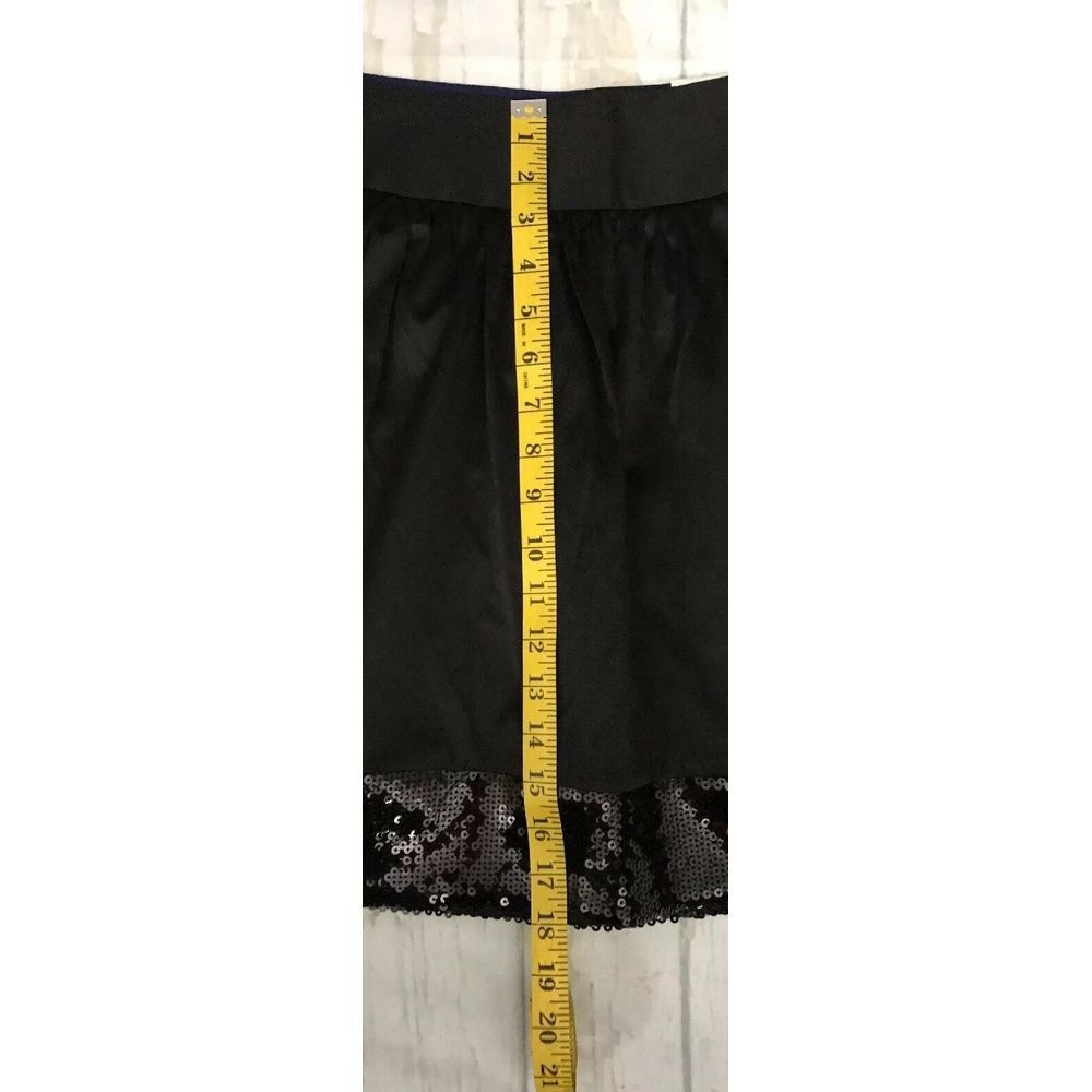 Other Women's STUDIO Y Black Satin & Sequin A-line Skirt, NWT Size 26" / US 2 / IT 38 - 3 Thumbnail
