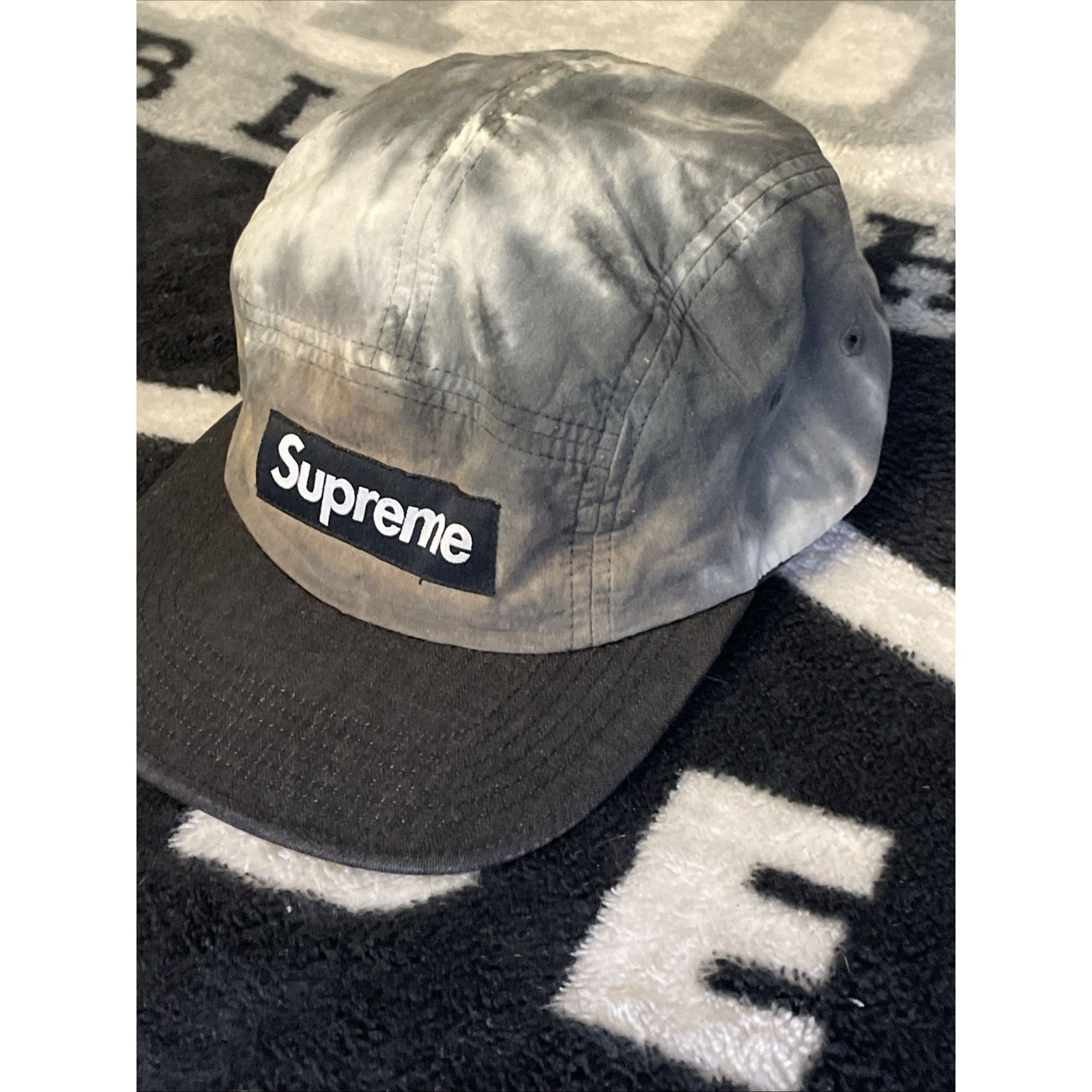 Supreme Supreme SS13 Tie-Dye black And White Camp Cap Rare Short Size ONE SIZE - 2 Thumbnail