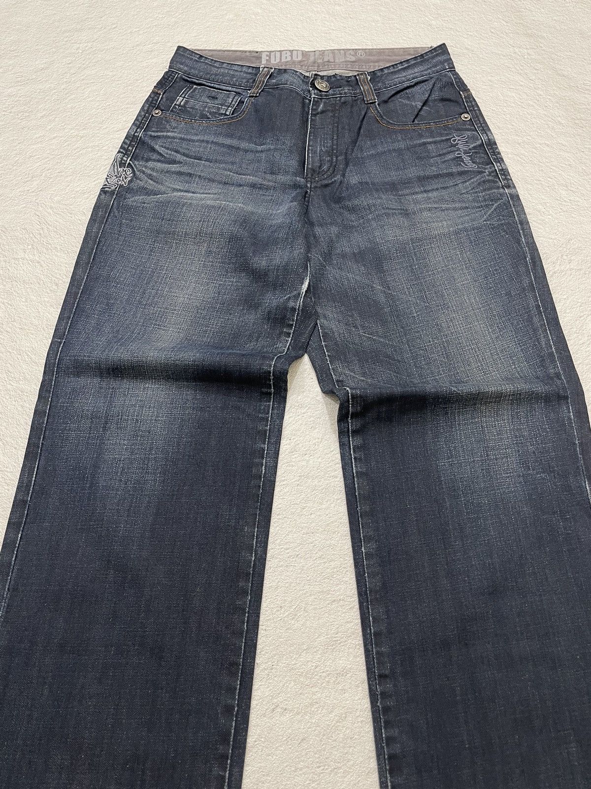 Fubu 2000s Japanese Fubu Indigo Denim Bordir Printed Hysteric Y2K Size US 30 / EU 46 - 2 Thumbnail