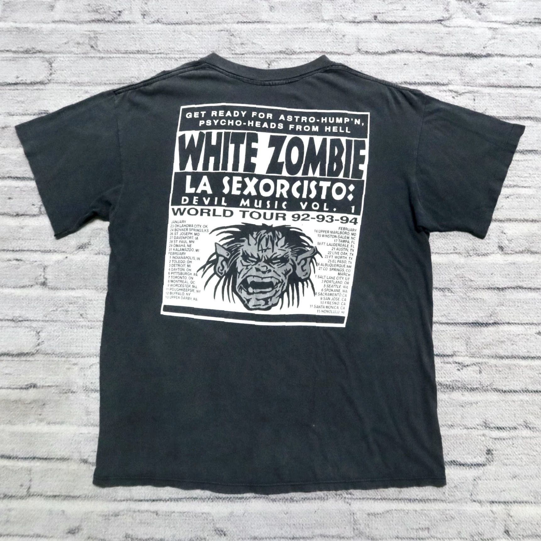 Vintage Vintage White Zombie Shirt XL Black La Sexorcisto Big Face Band Tour Stitch Mens Size US XL / EU 56 / 4 - 2 Thumbnail