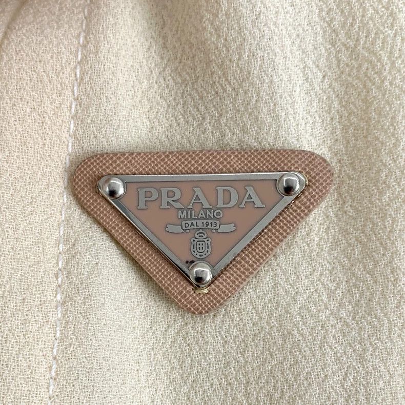Prada Prada Beige triangle round-neck short-sleeved dress Size S / US 4 / IT 40 - 6 Thumbnail