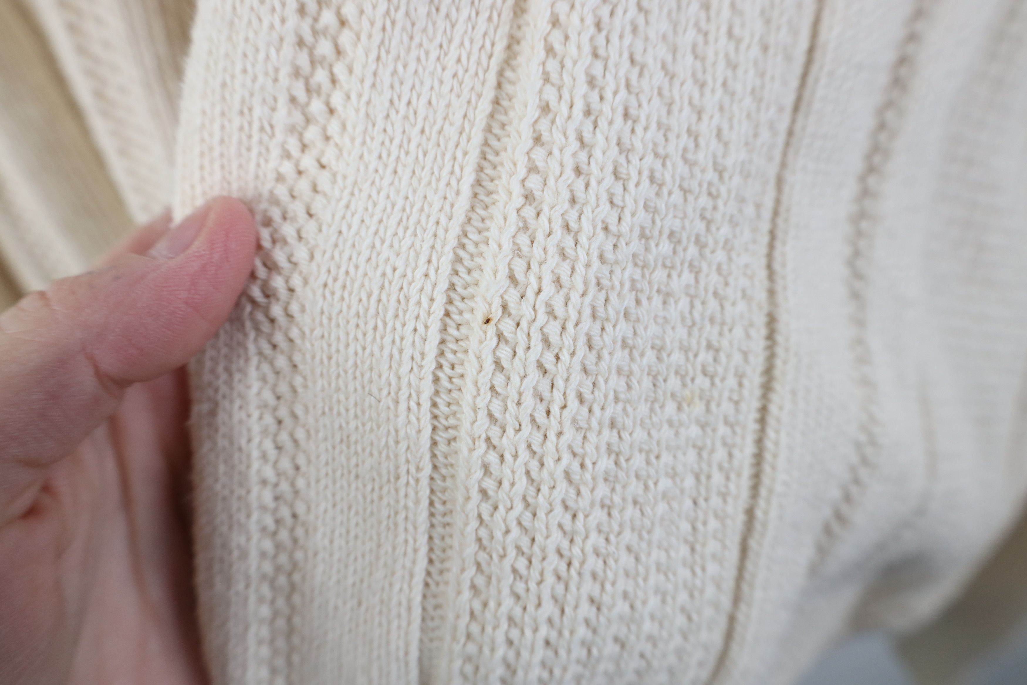 Vintage Vintage 90s Streetwear Ribbed Knit Crewneck Sweater Beige Size US XL / EU 56 / 4 - 6 Thumbnail